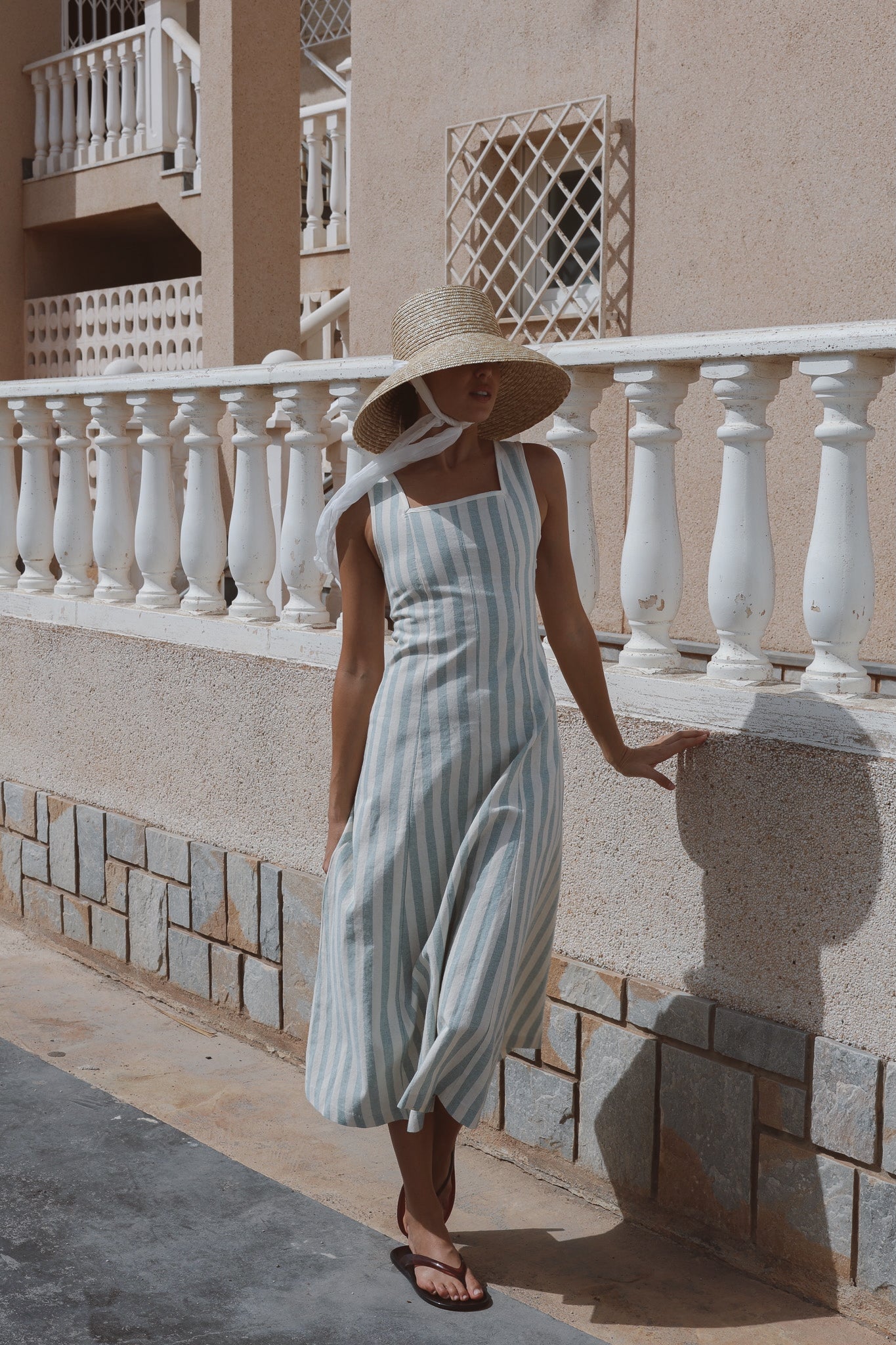 Vestido Marinella Rayas Azul