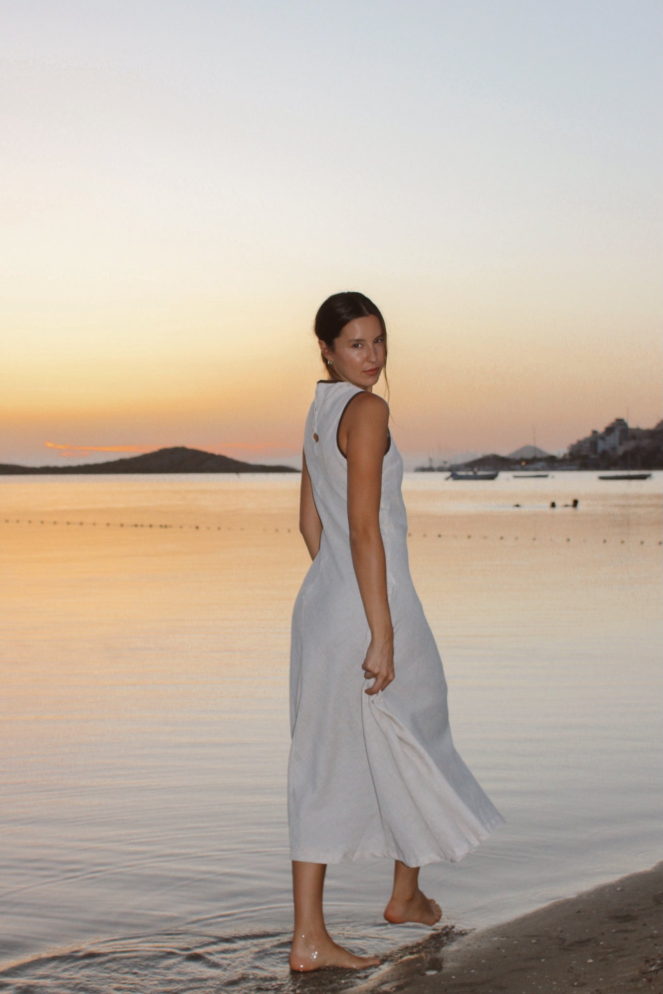 Vestido Arena Lino Liso