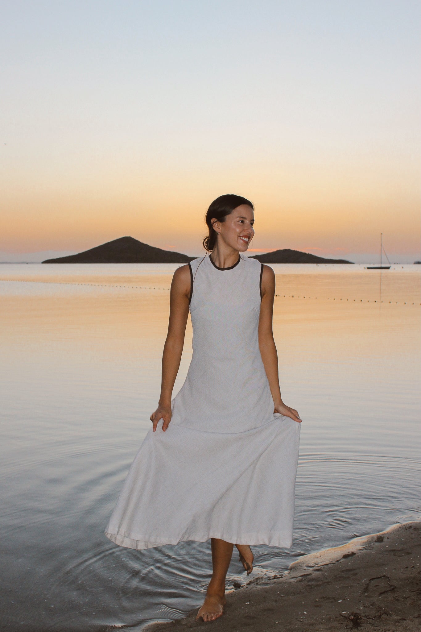Vestido Arena Lino Liso