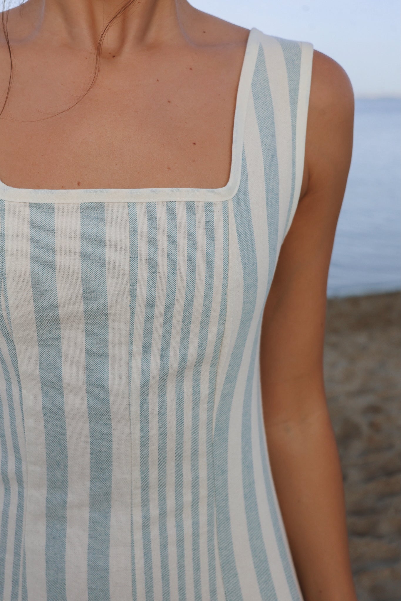 Vestido Costiera Multirrayas Azul