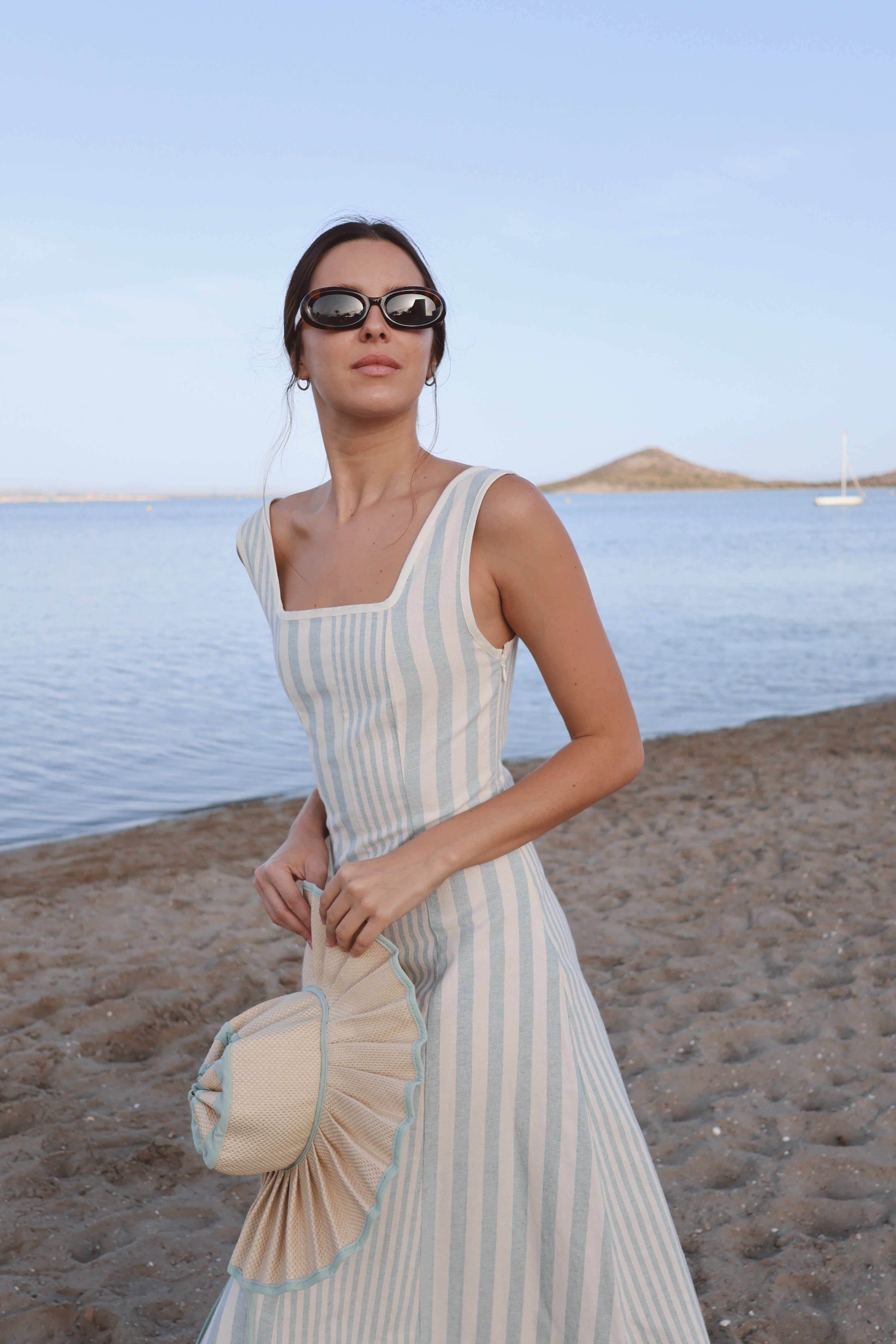 Vestido Costiera Multirrayas Azul