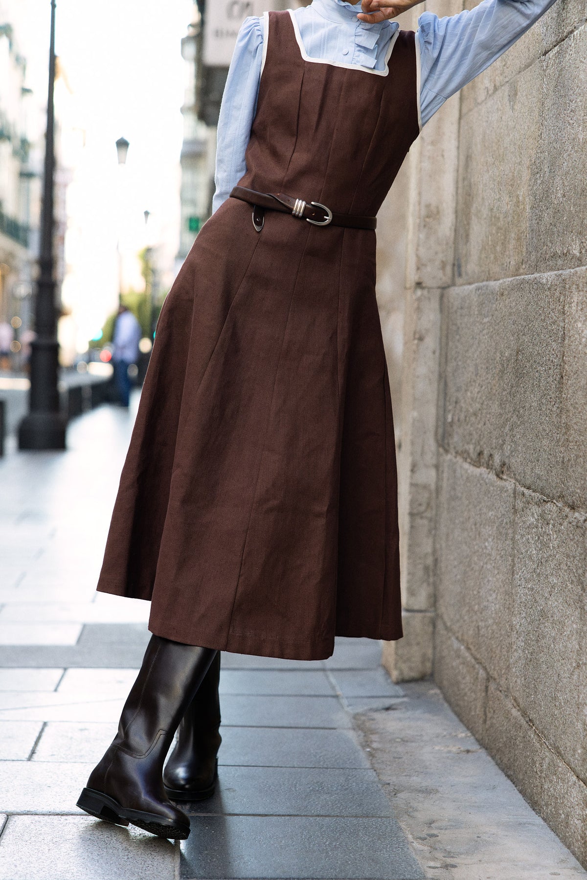 Vestido Valerie Paneles Burdeos