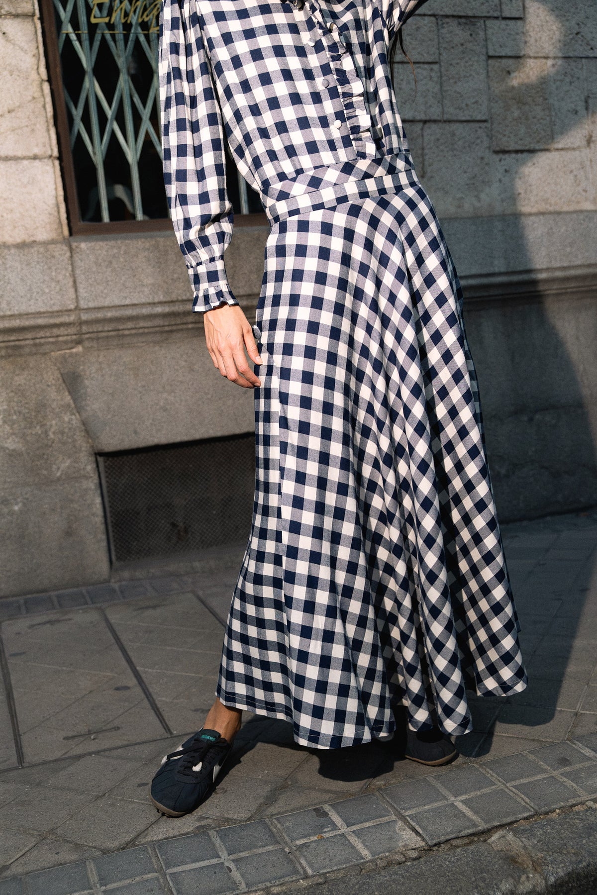 Falda Lucie Vichy Azul Marino