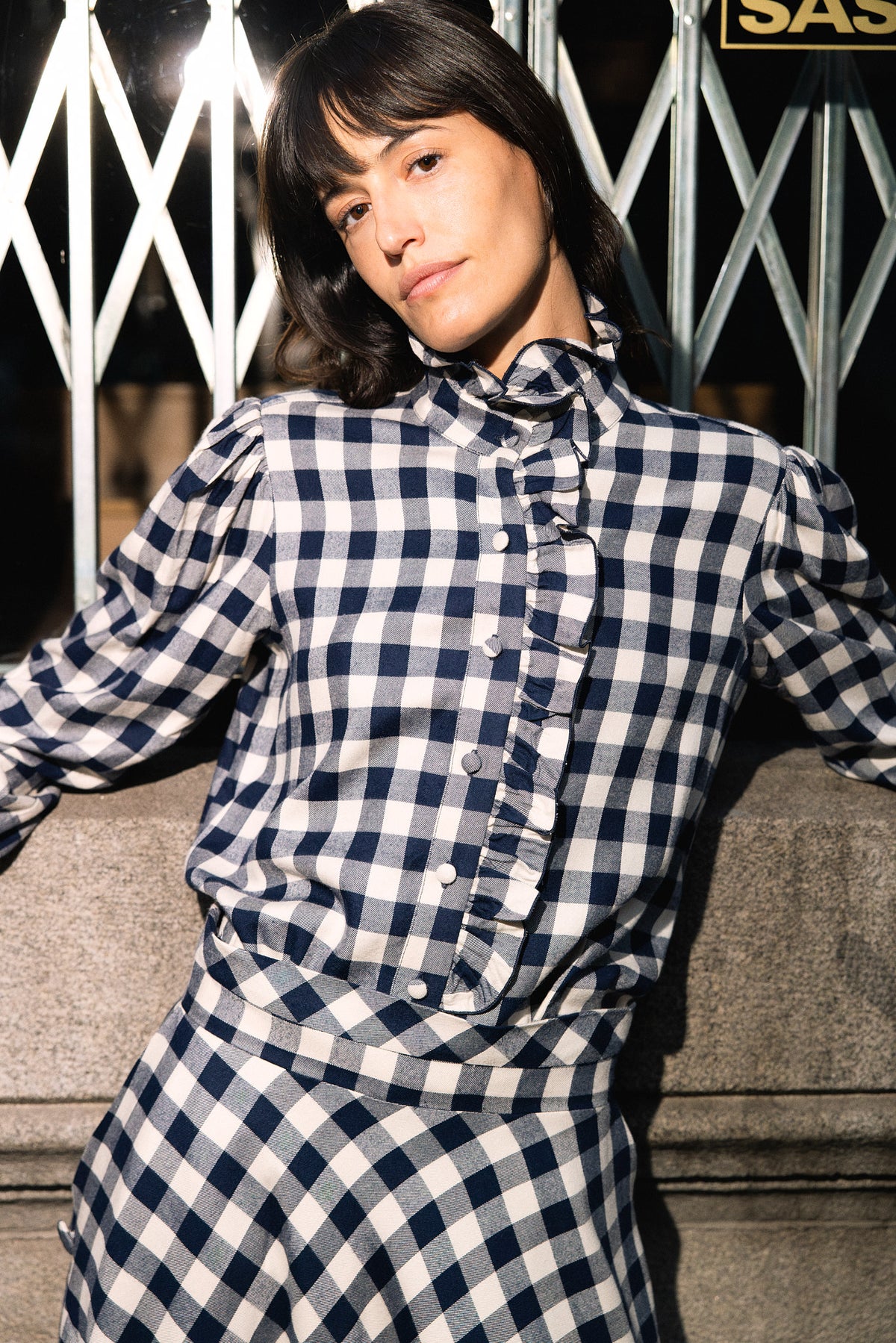 Lucie Vichy Navy Blue Blouse