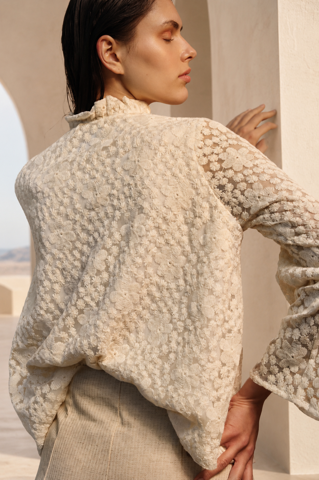 Blusa Vita Lenta Bordados Blanco