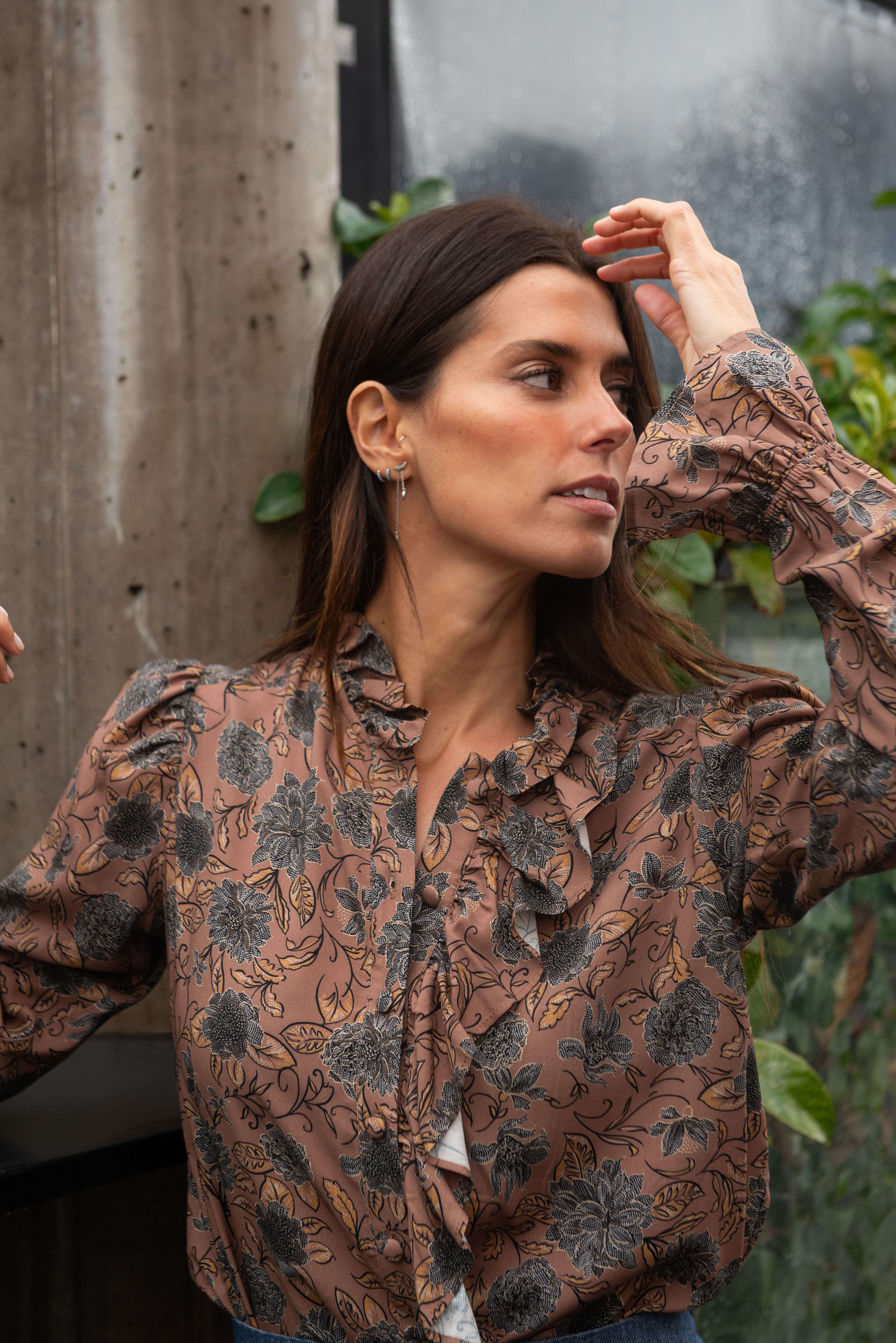 Blusa Toffe Estampado Marrón