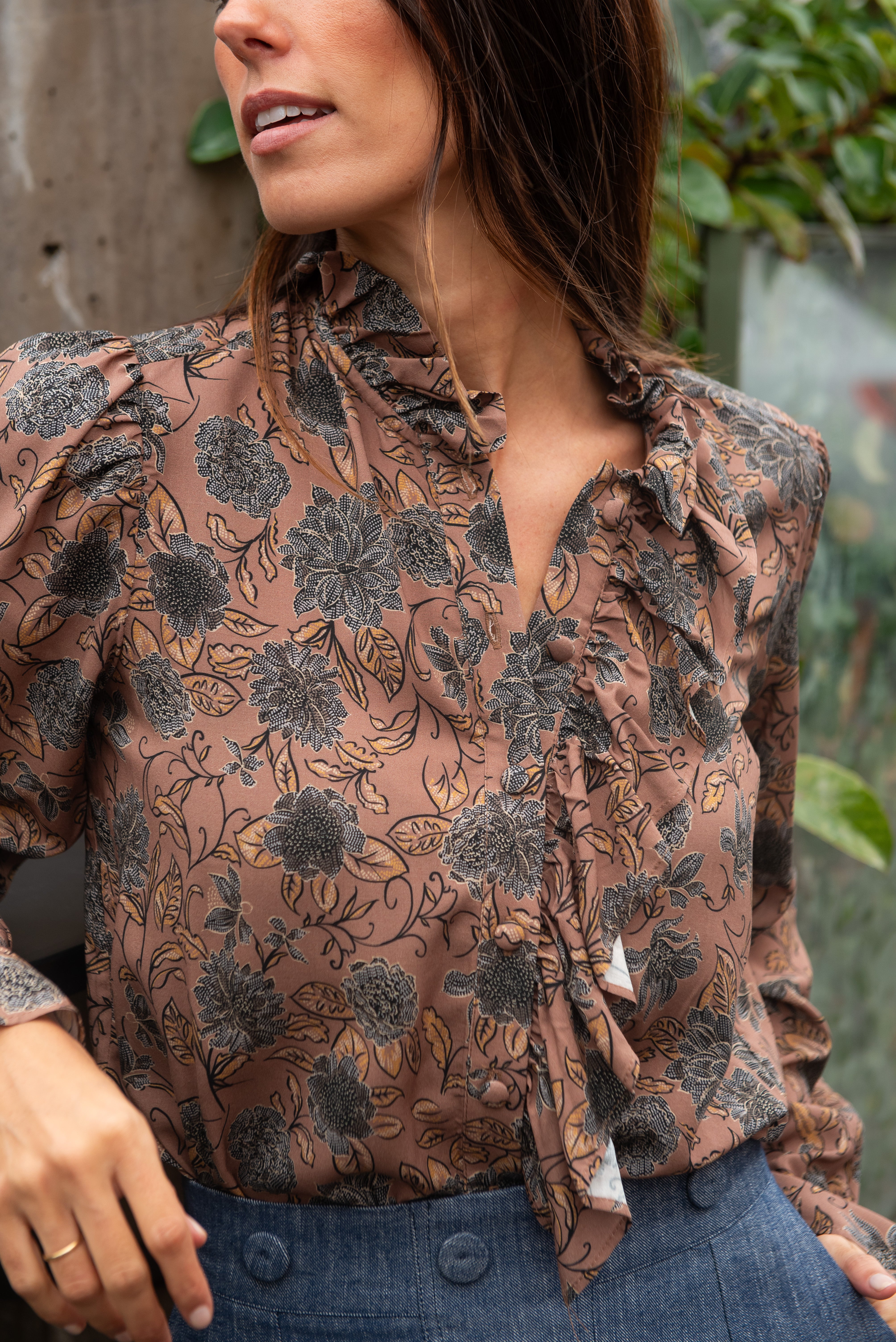Blusa Toffe Estampado Marrón