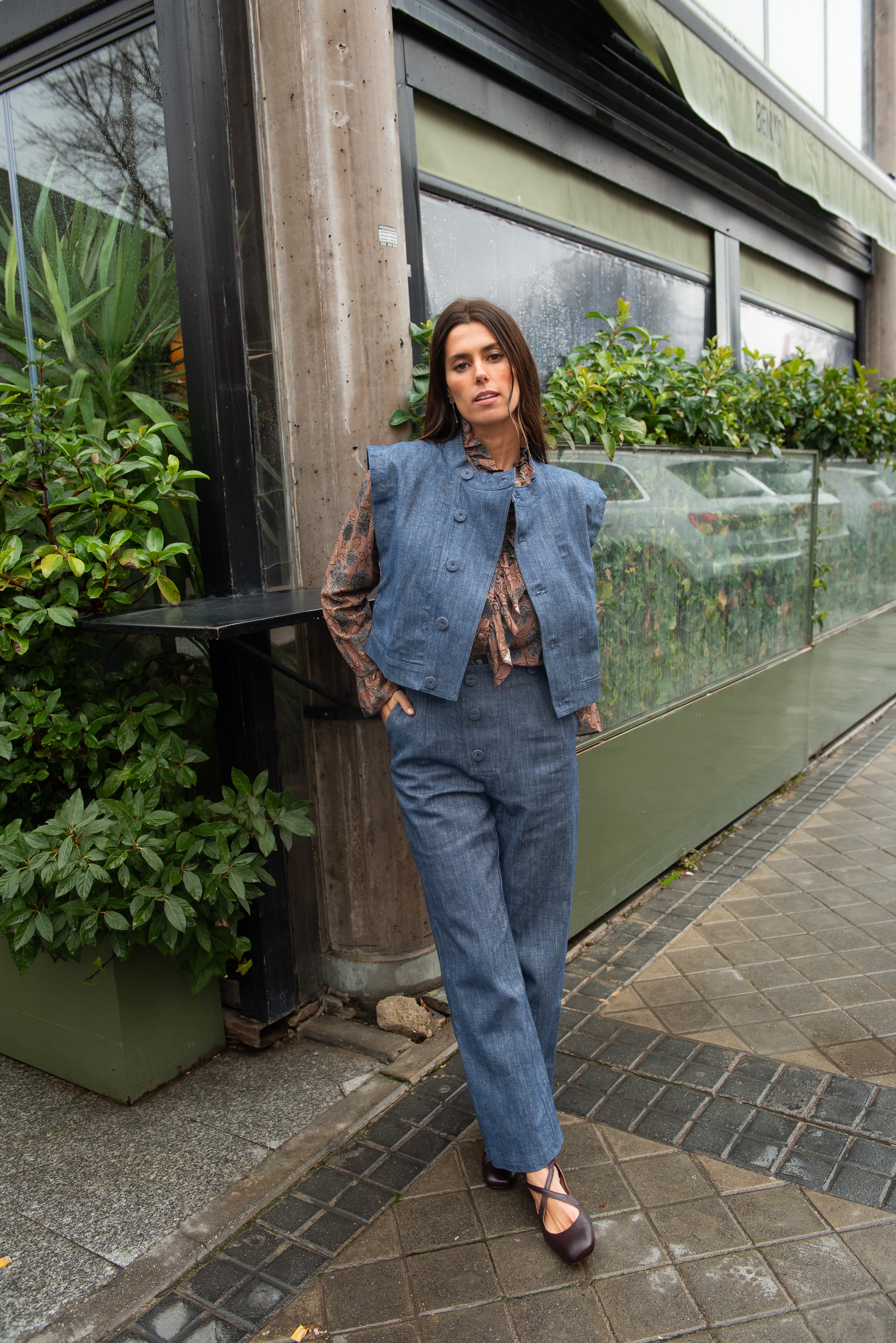 Blusa Toffe Estampado Marrón