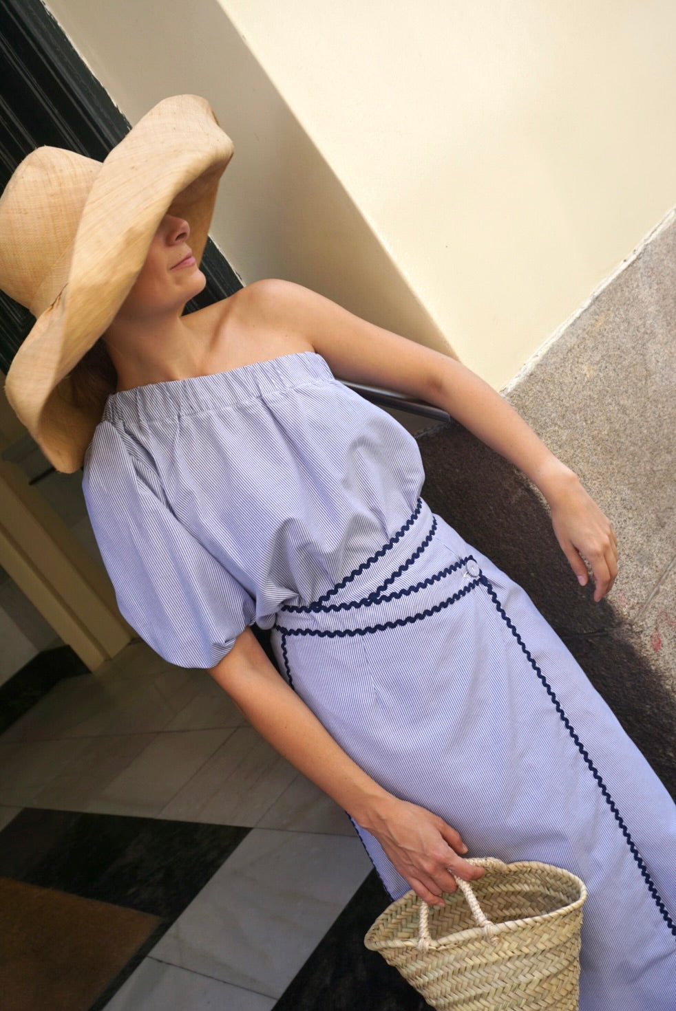 Sardinian Blue Striped Blouse