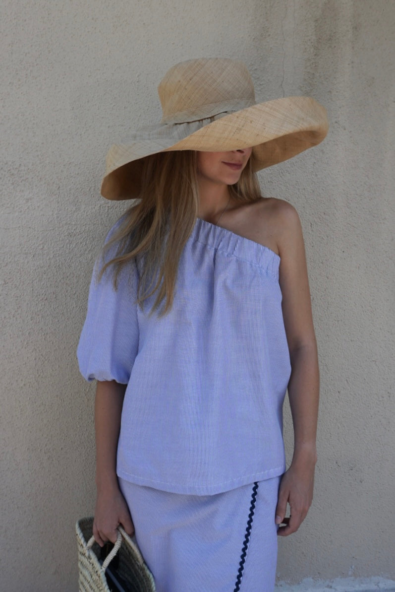 Sardinian Blue Striped Blouse