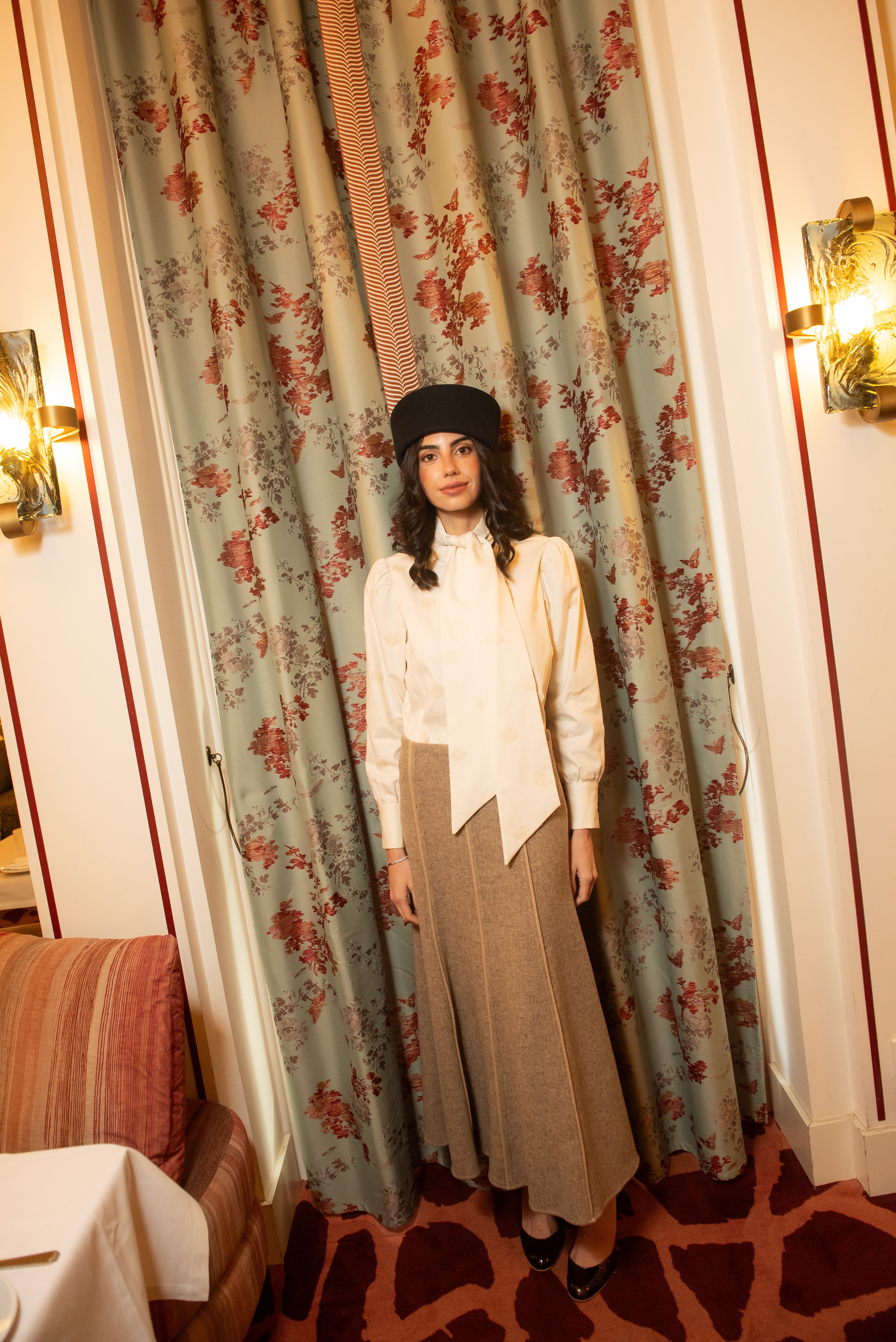 Beige Wool Snowfall Skirt