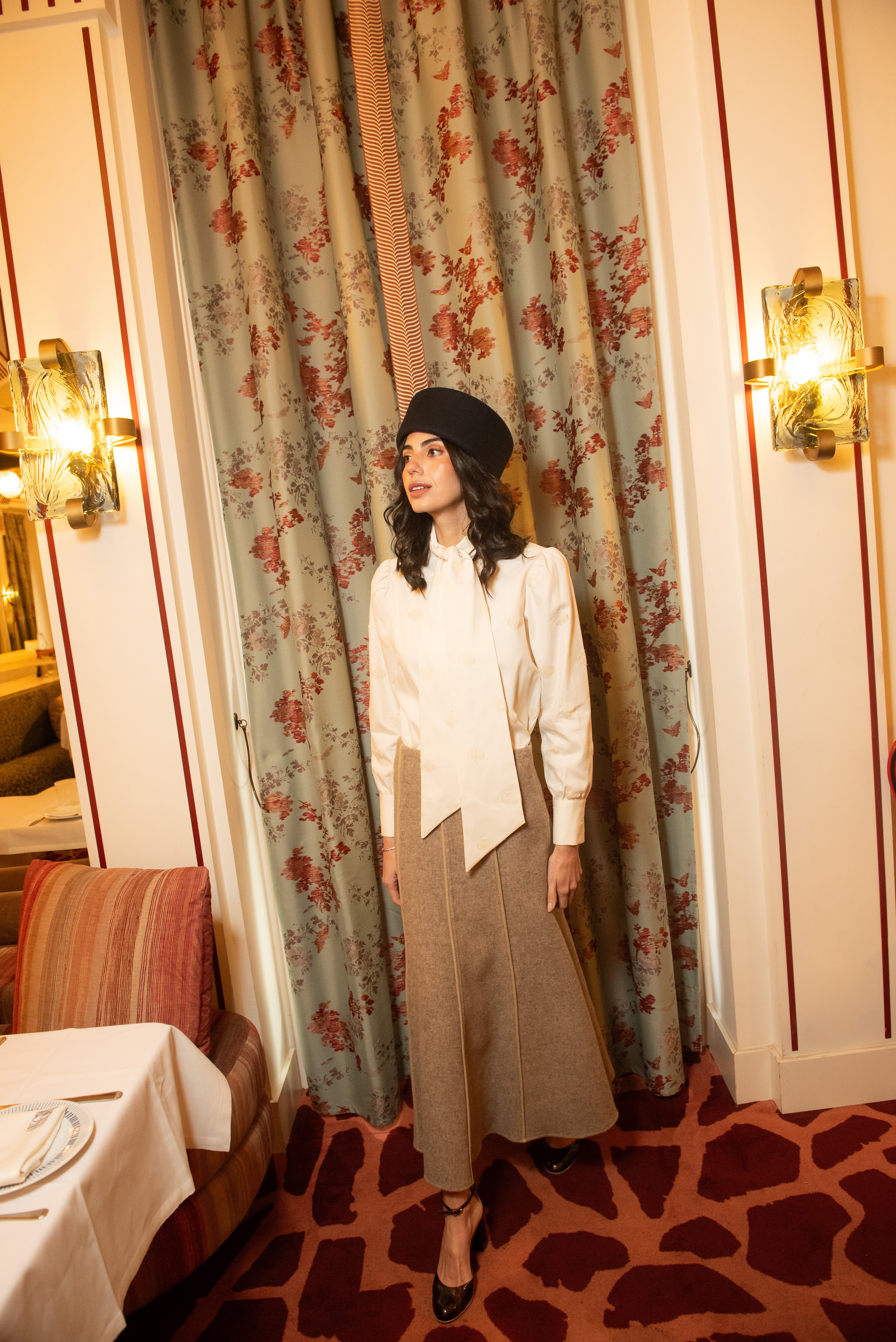 Beige Wool Snowfall Skirt