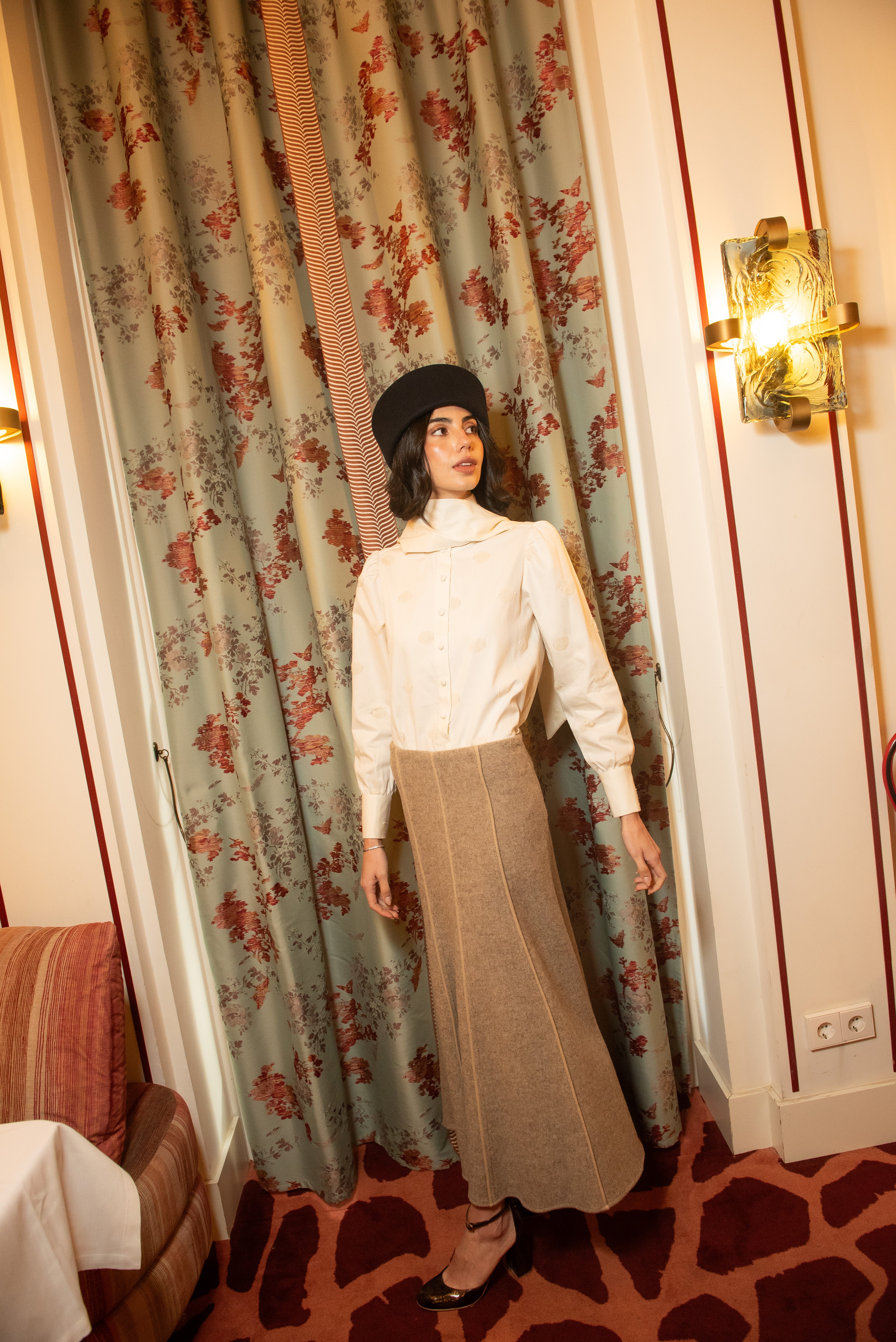 Beige Wool Snowfall Skirt