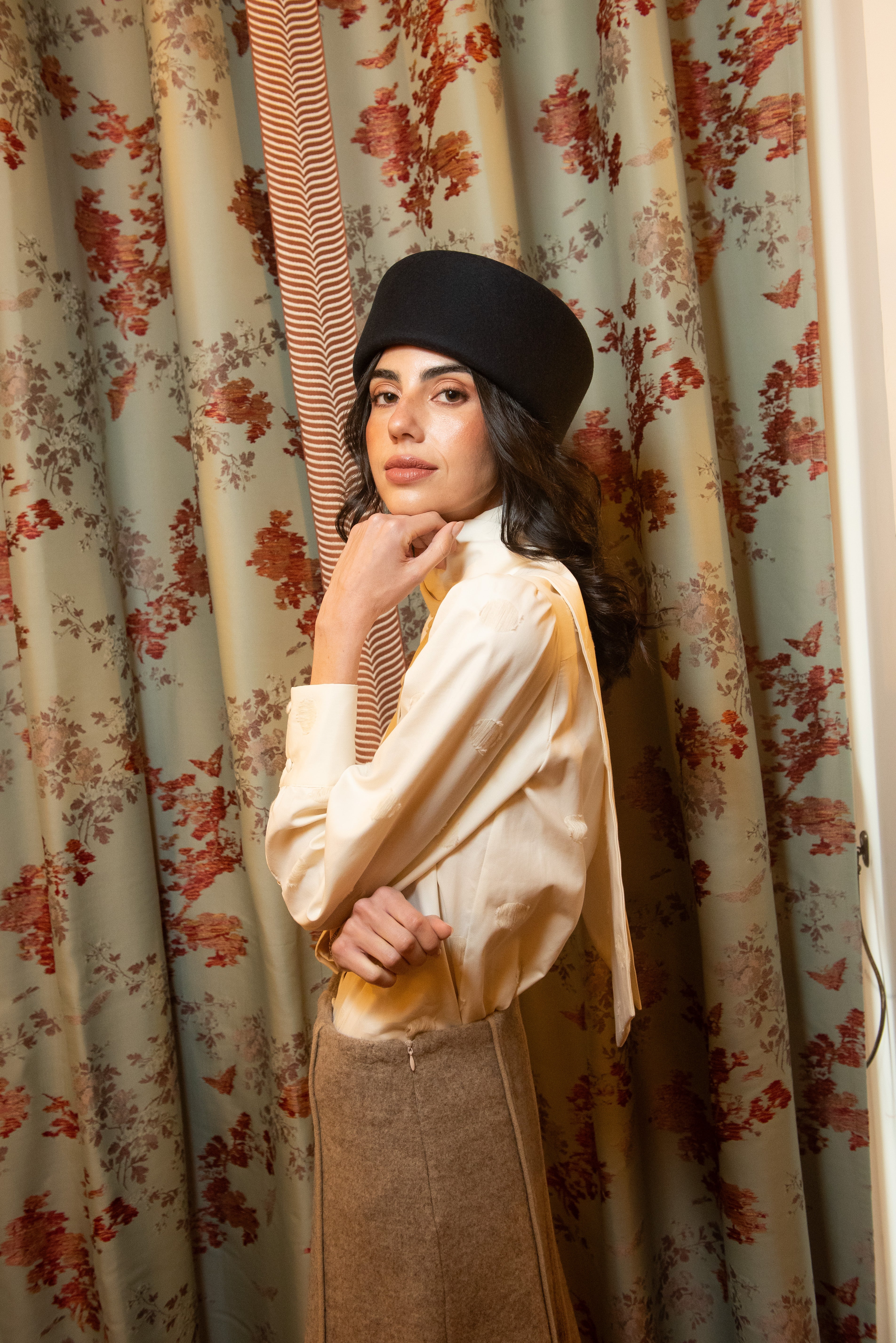 Beige Wool Snowfall Skirt