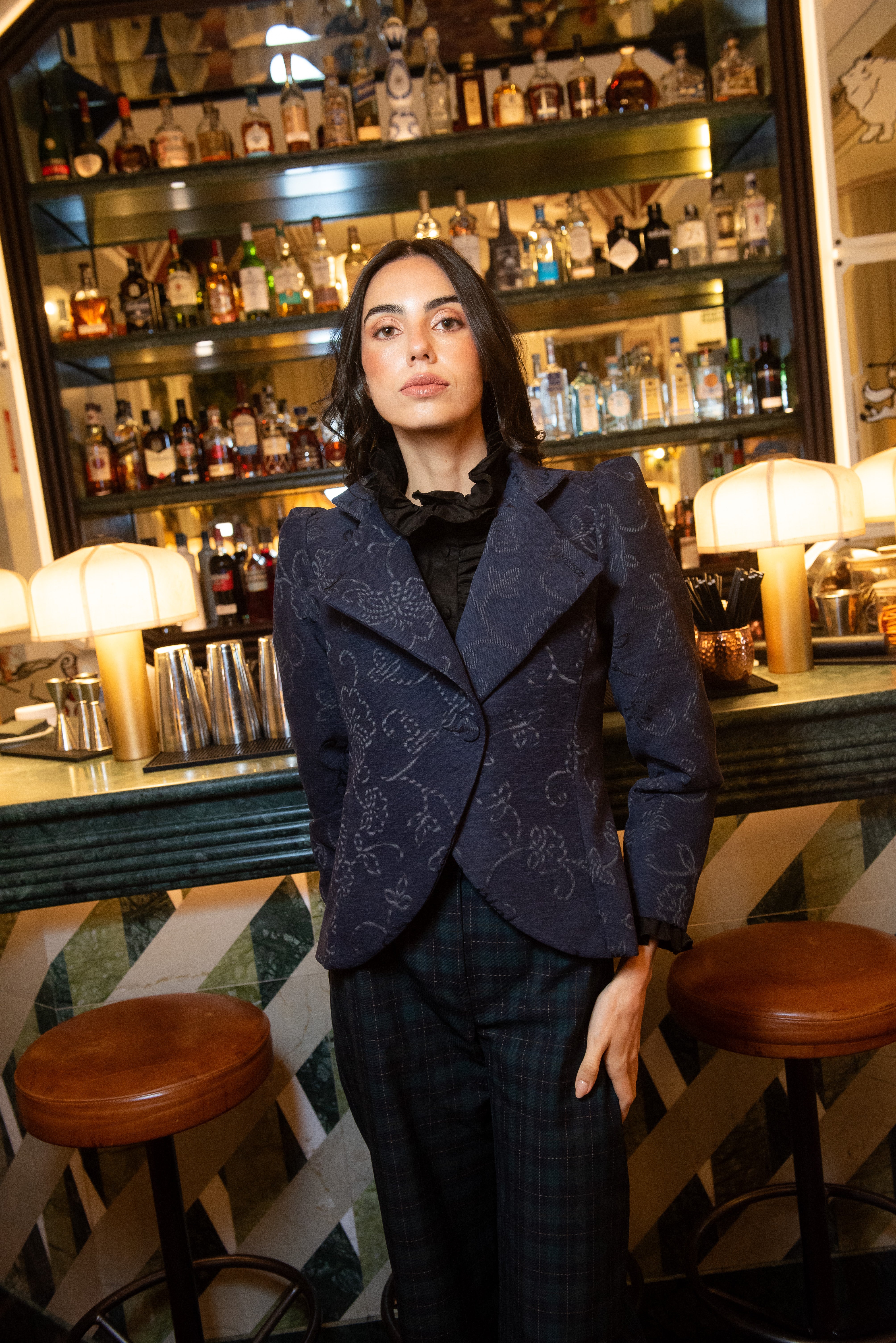 Chaqueta Hearth Azul Marino Estampado Flores