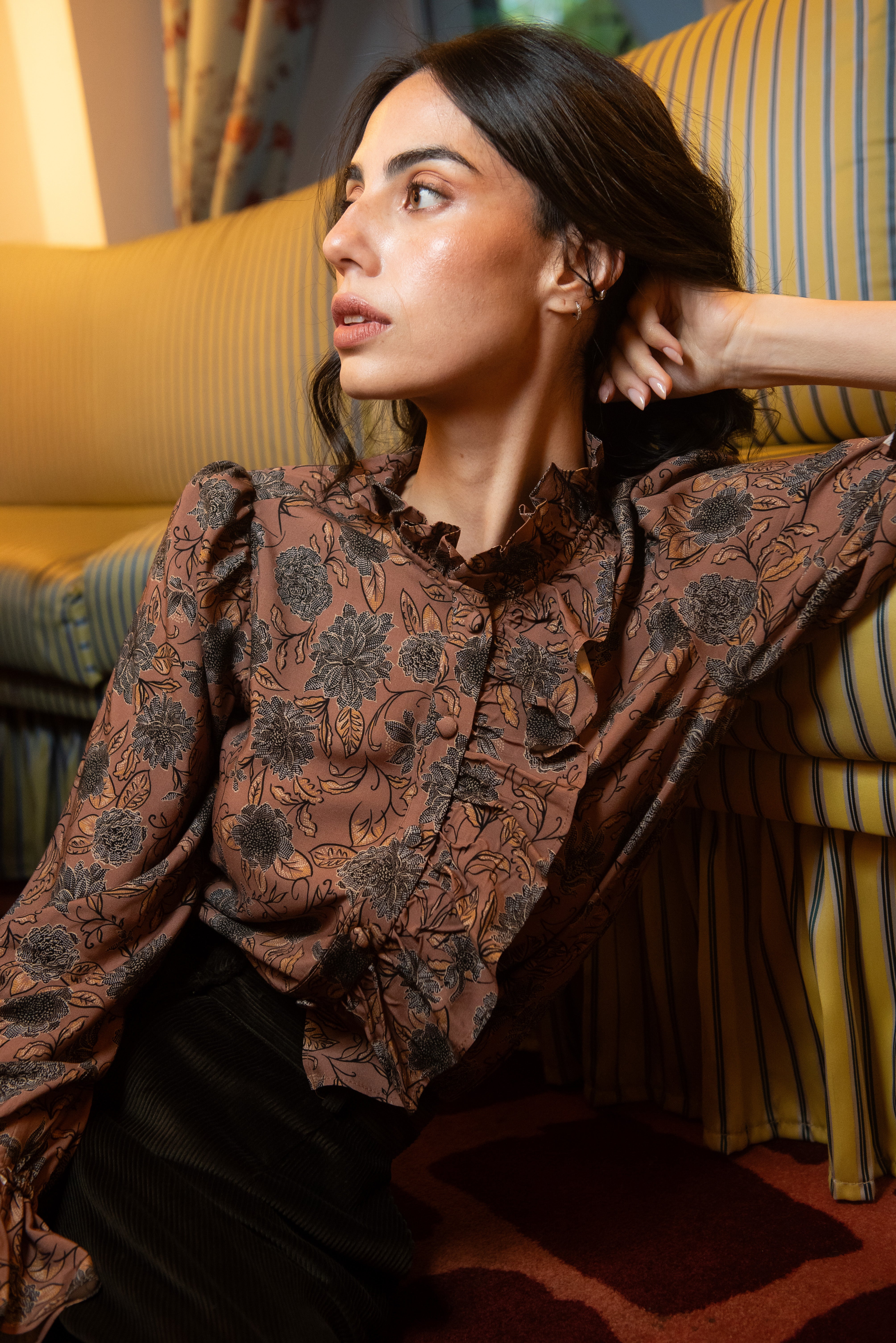 Blusa Toffe Estampado Marrón