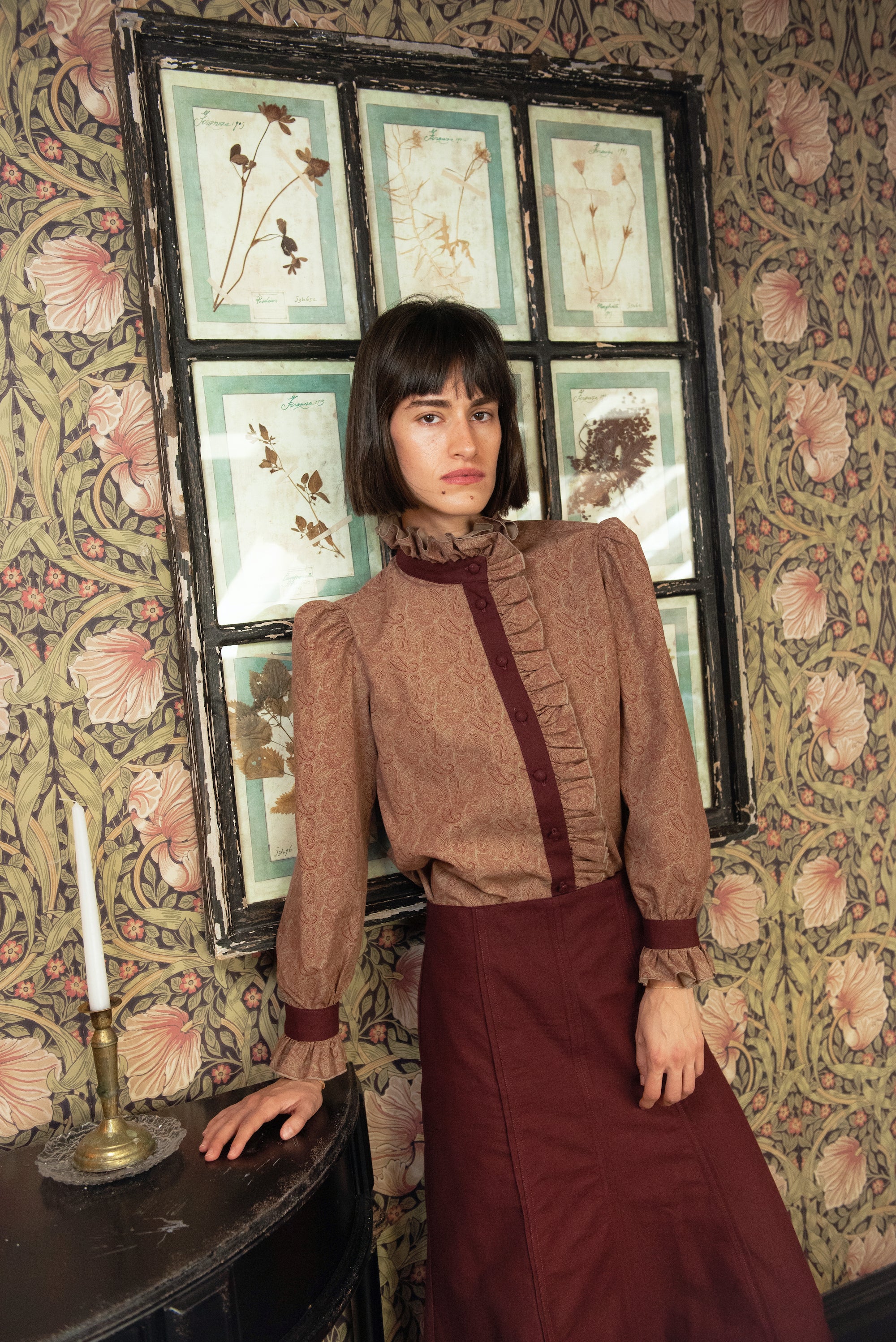 Eiger Burgundy Ruffle Blouse