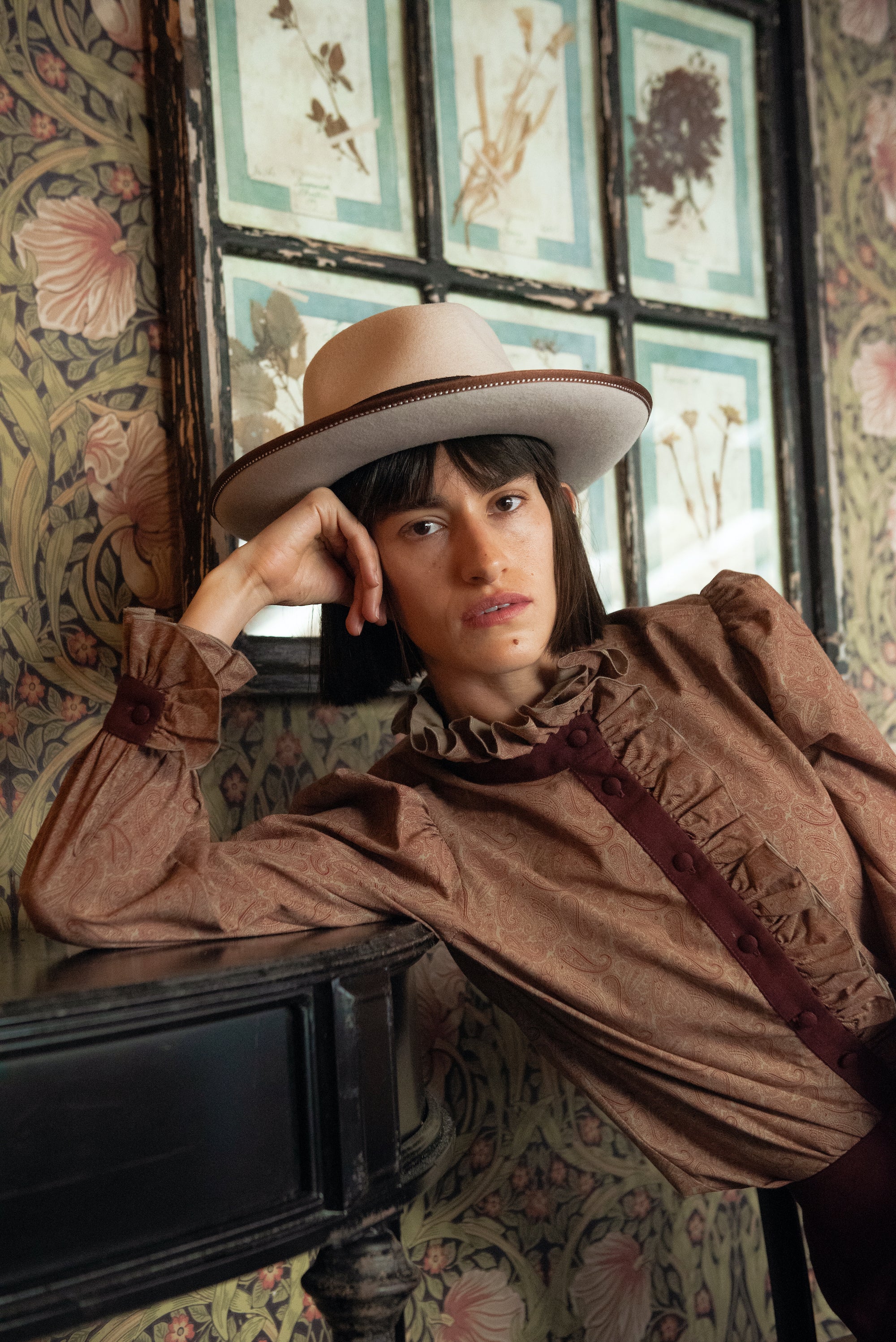 Blusa Eiger Burdeos Volante