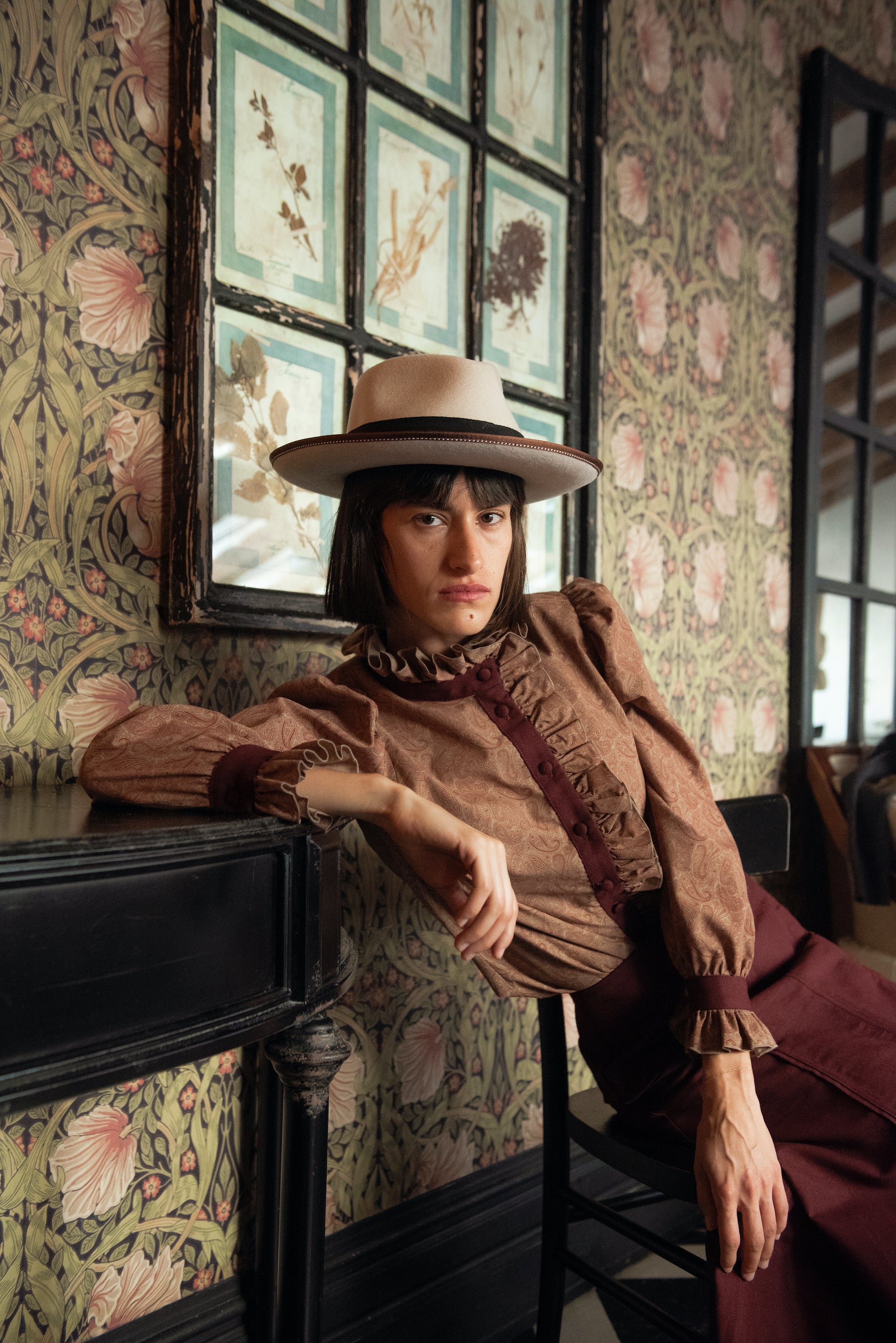 Eiger Burgundy Ruffle Blouse