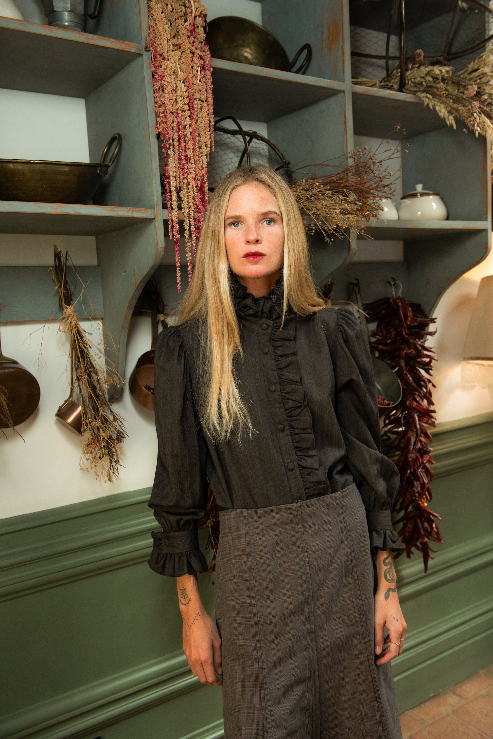 Brown Plaid Alpine Skirt