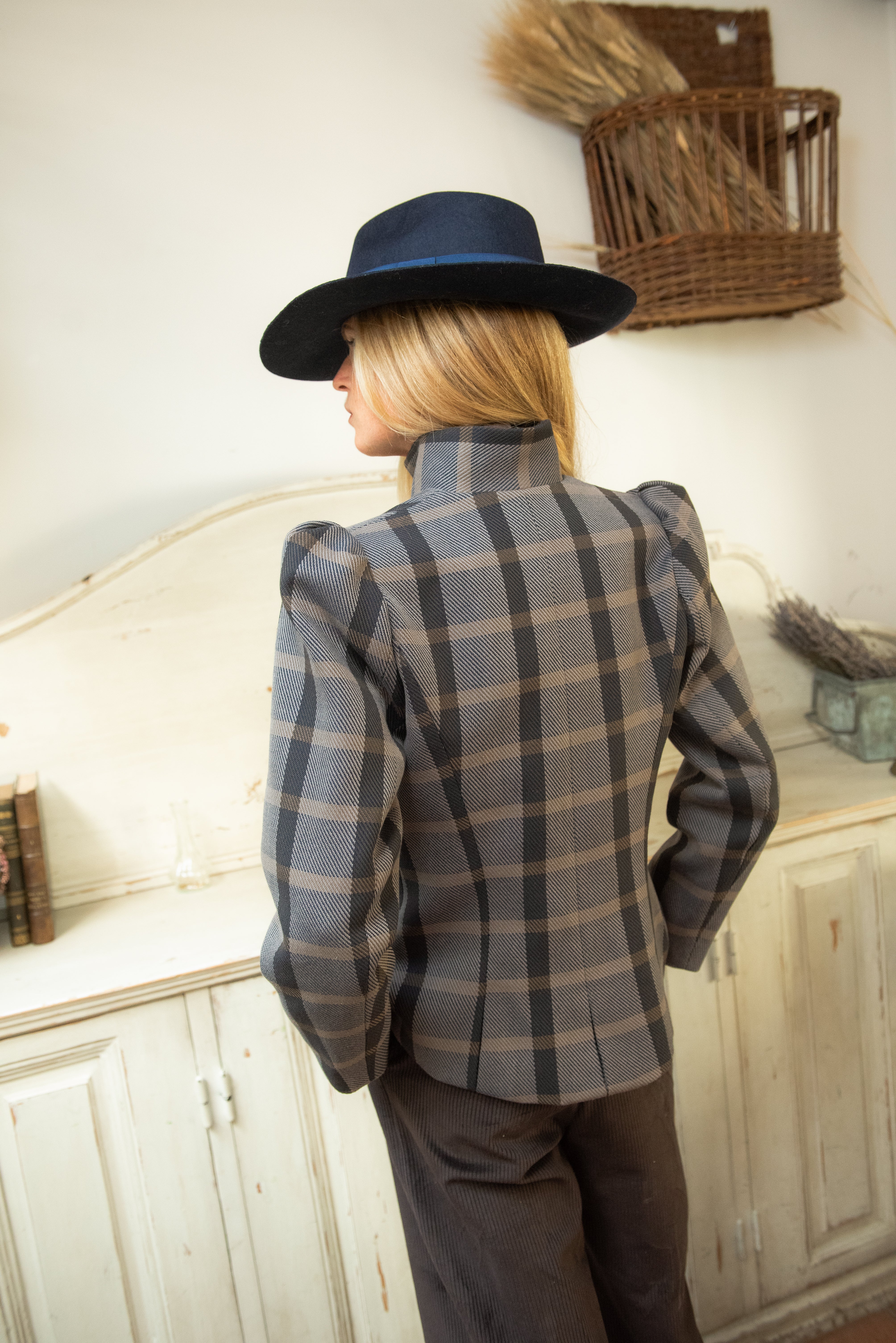 Chaqueta Nordheim Cuadros Azul y Gris