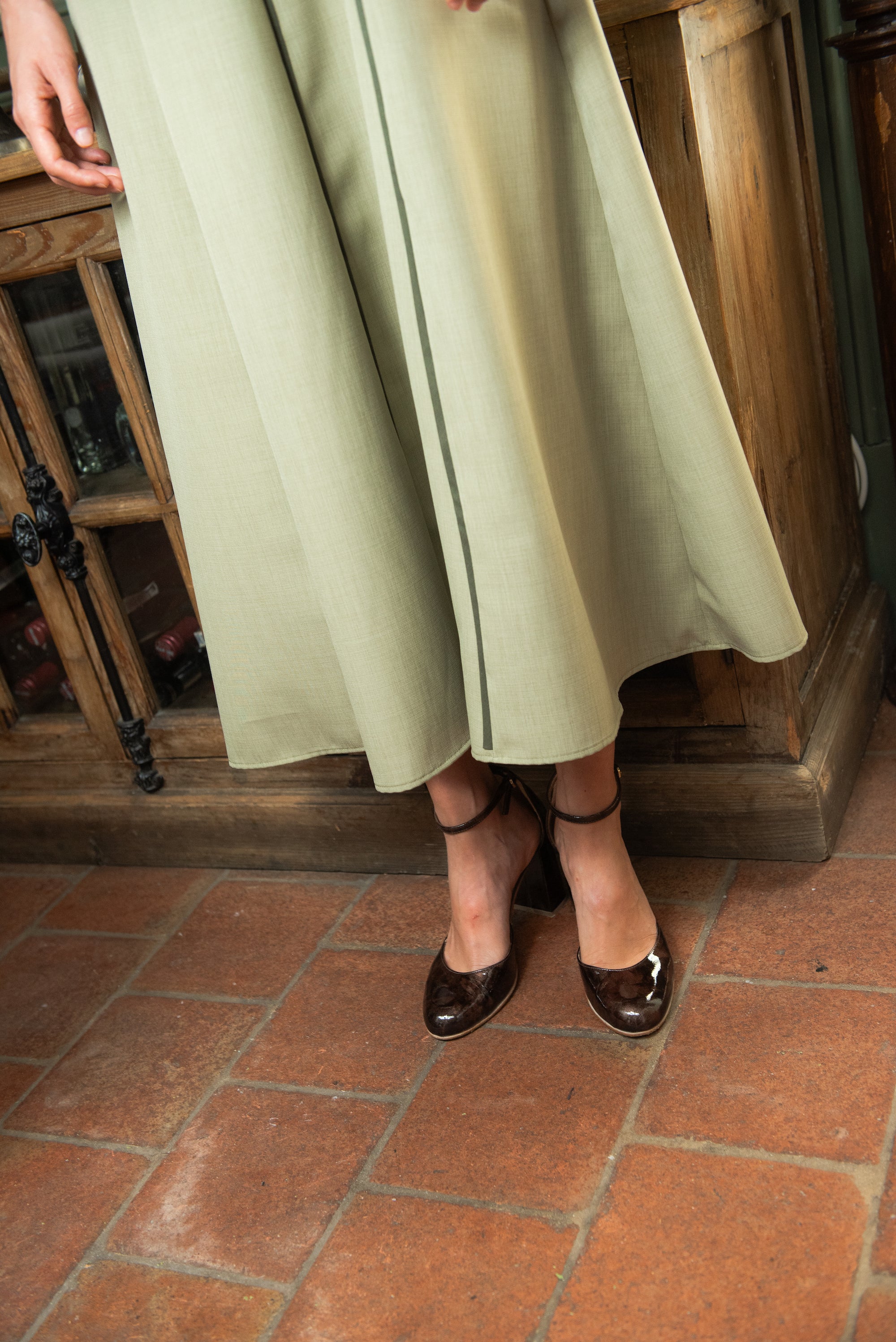 Alberg Green Long Sleeve Dress