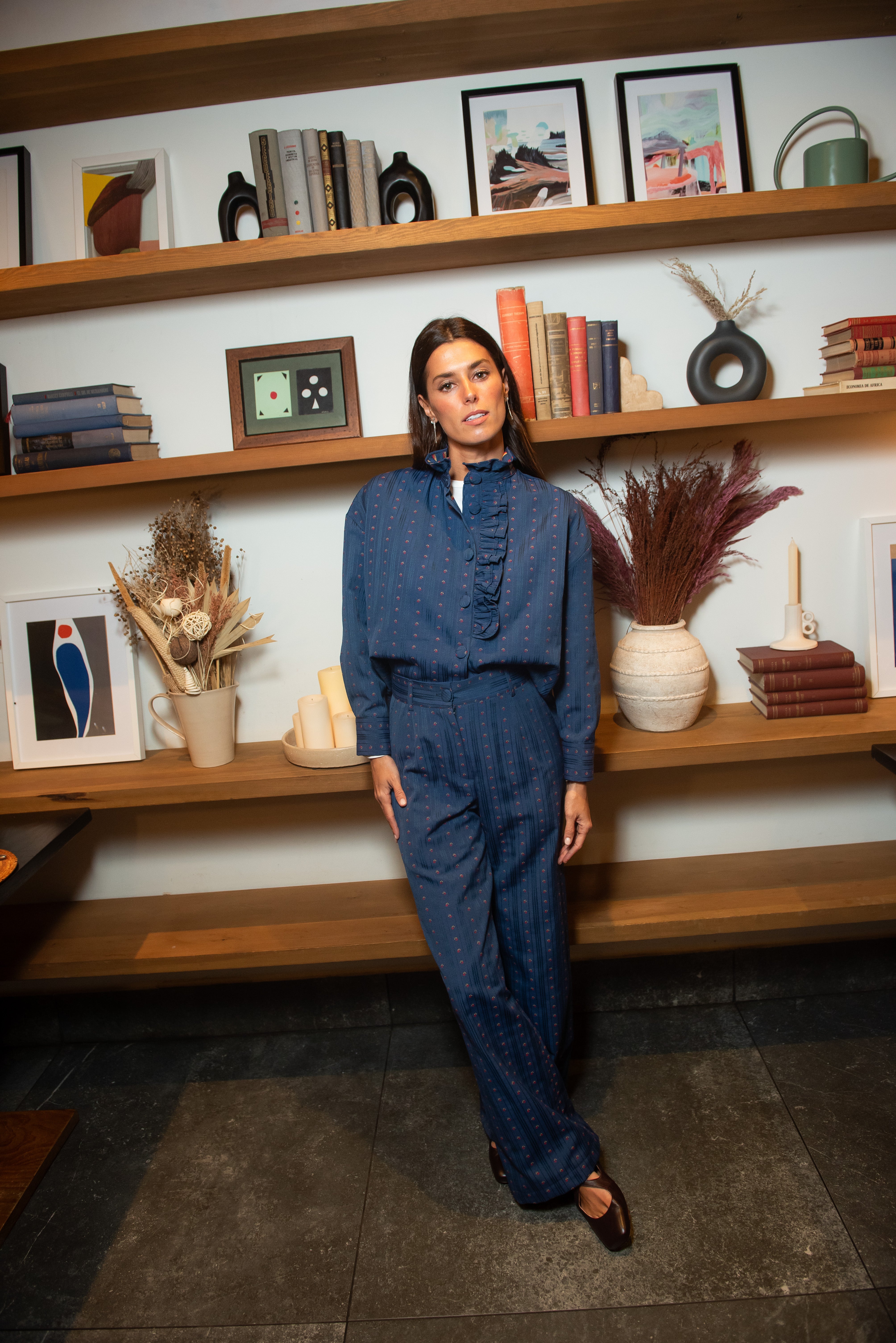 Sobrecamisa Sagitario Azul Detalle Flores