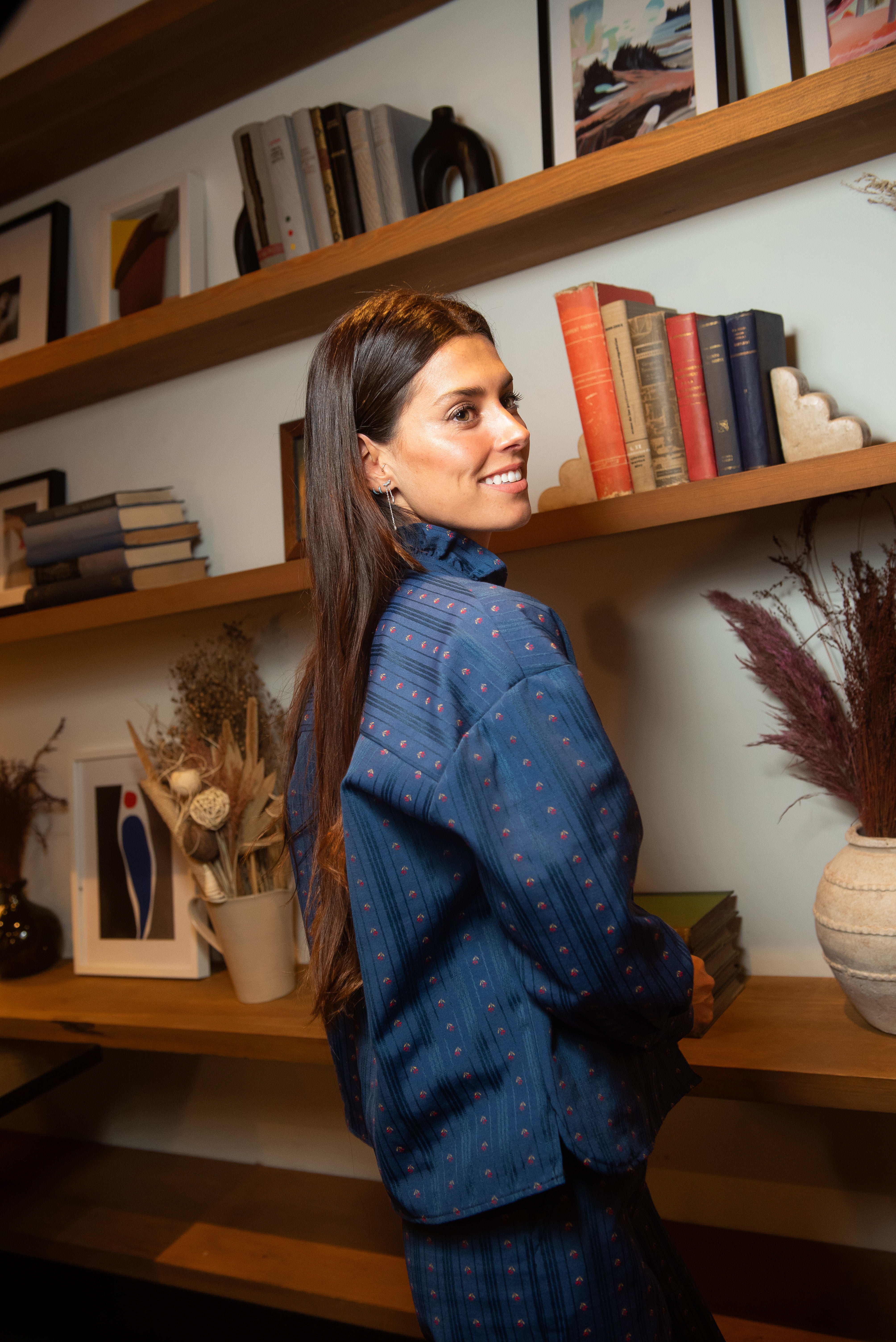 Sobrecamisa Sagitario Azul Detalle Flores