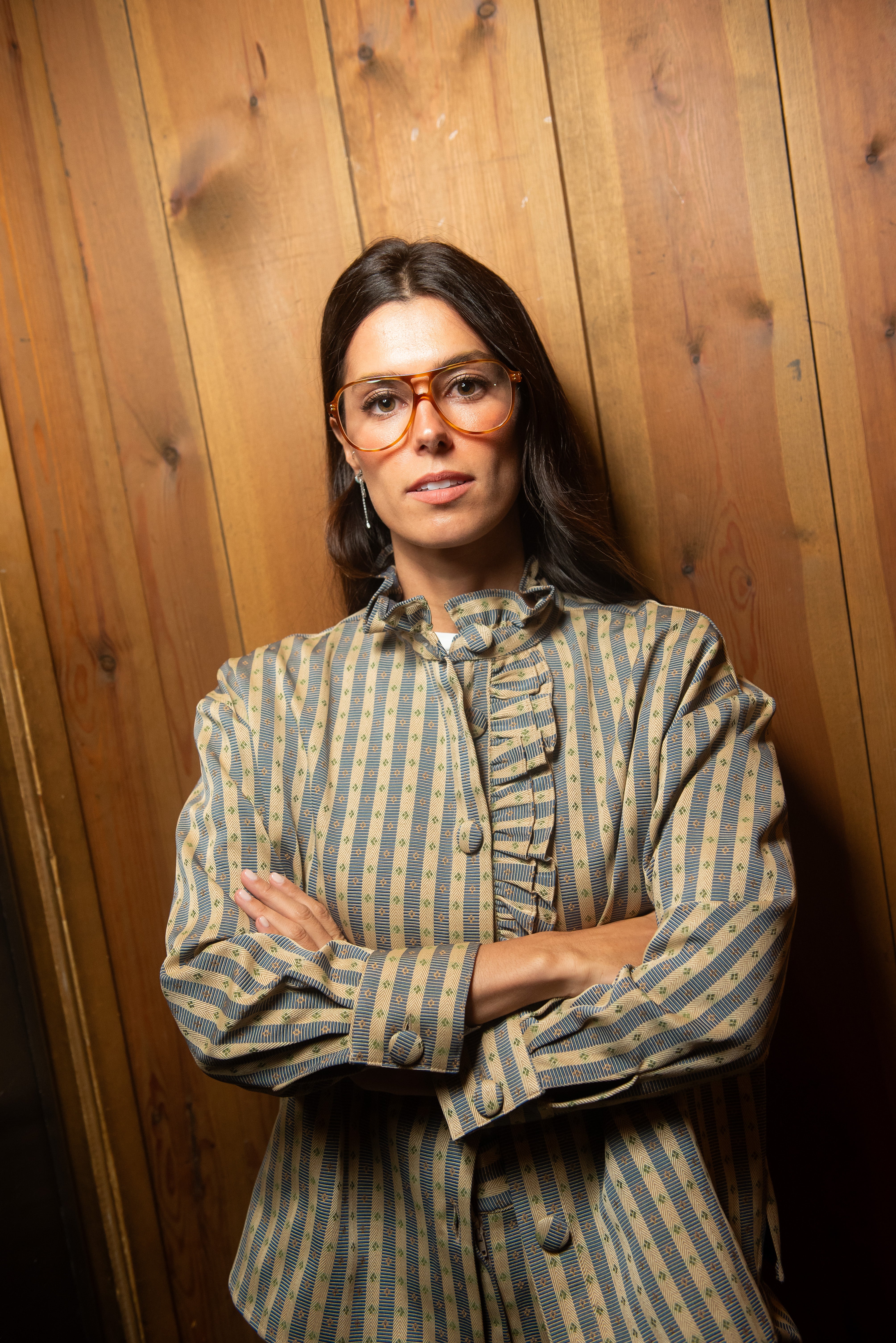 Sobretudo às riscas azul Touro