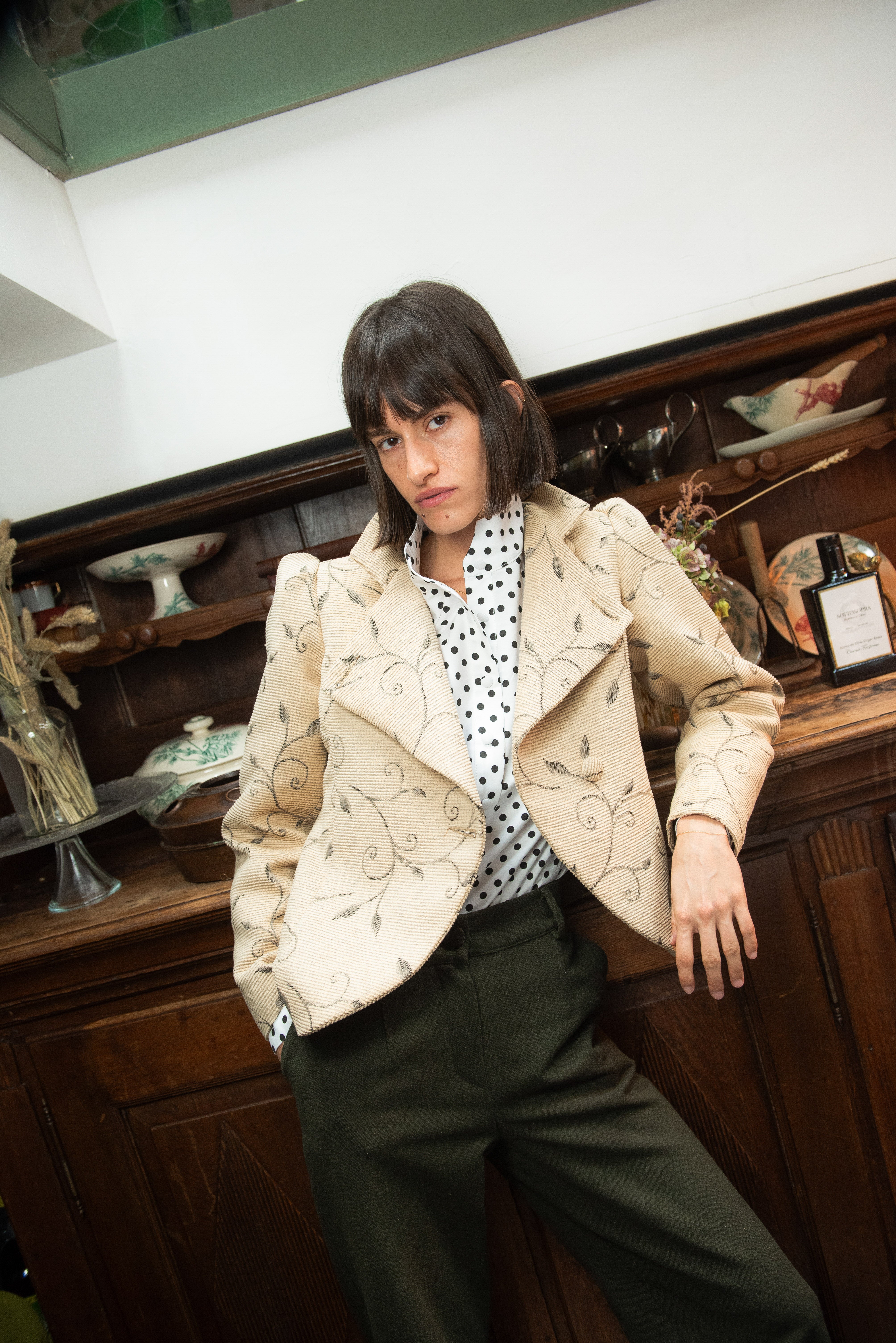 Chaqueta Alsten Beige Estampado Flores