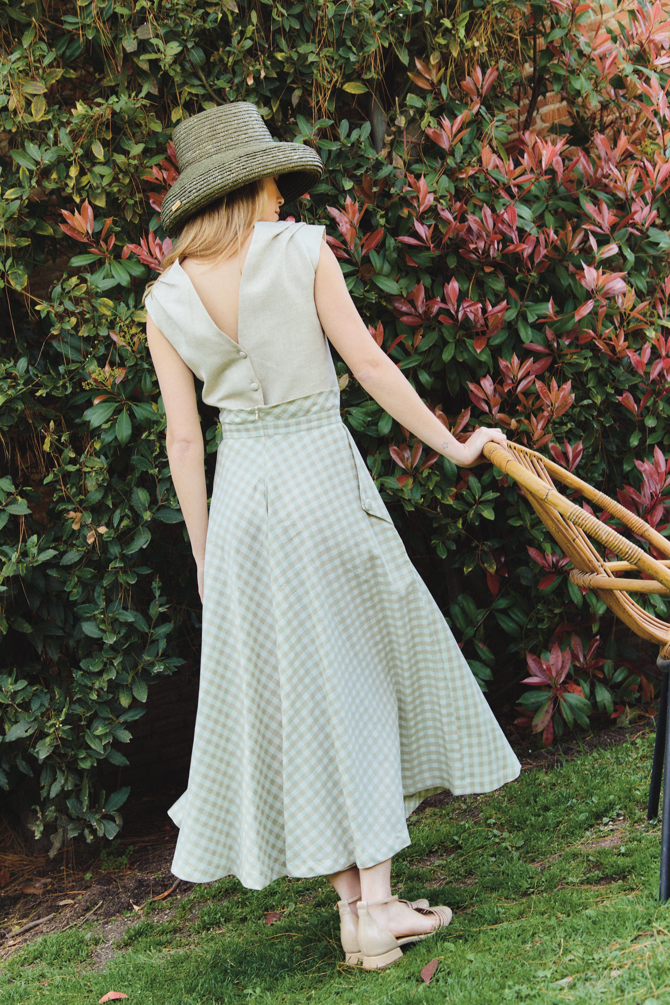 Falda Olivo Vichy Verde