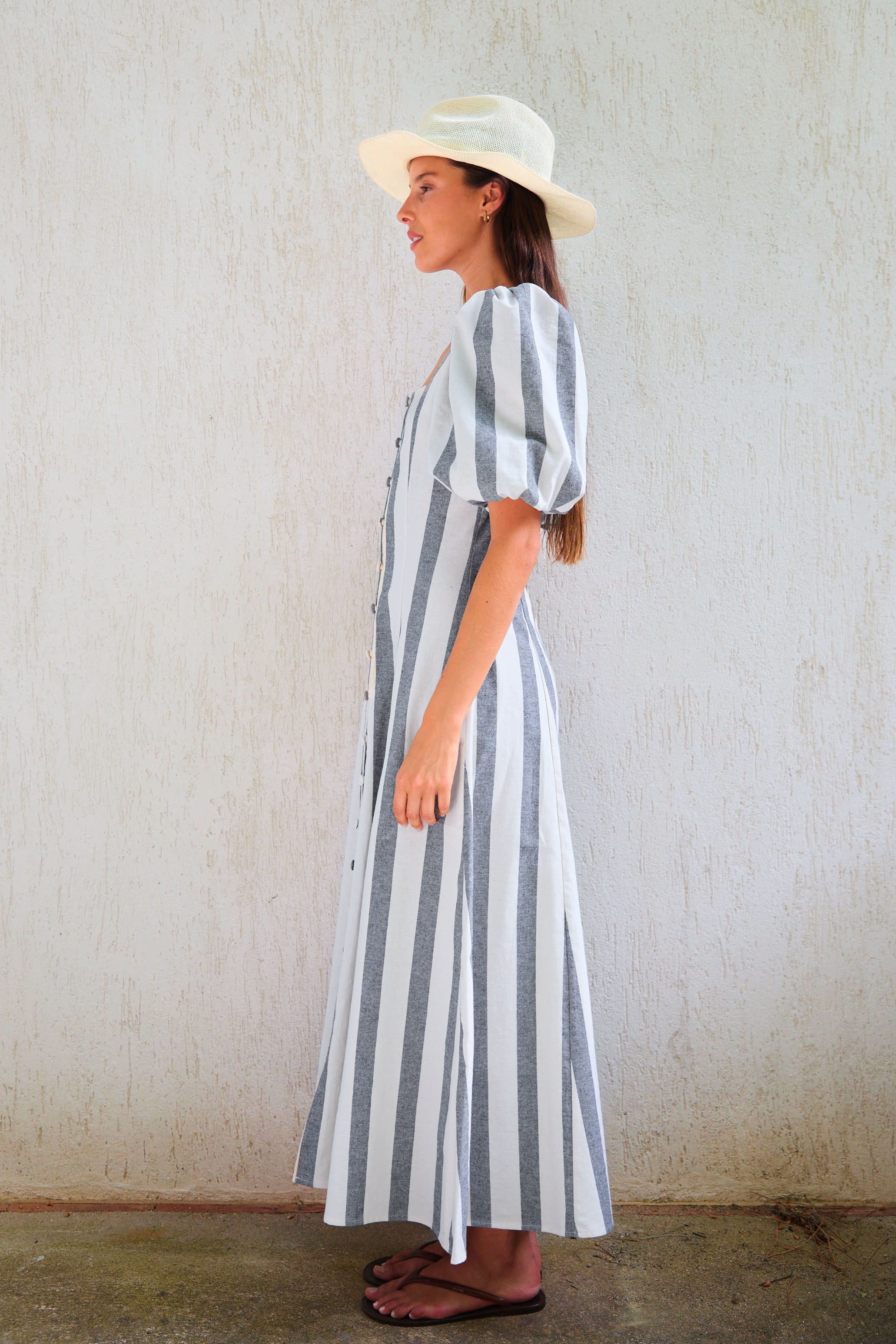 Vestido Malta Rayas Negro y Beige