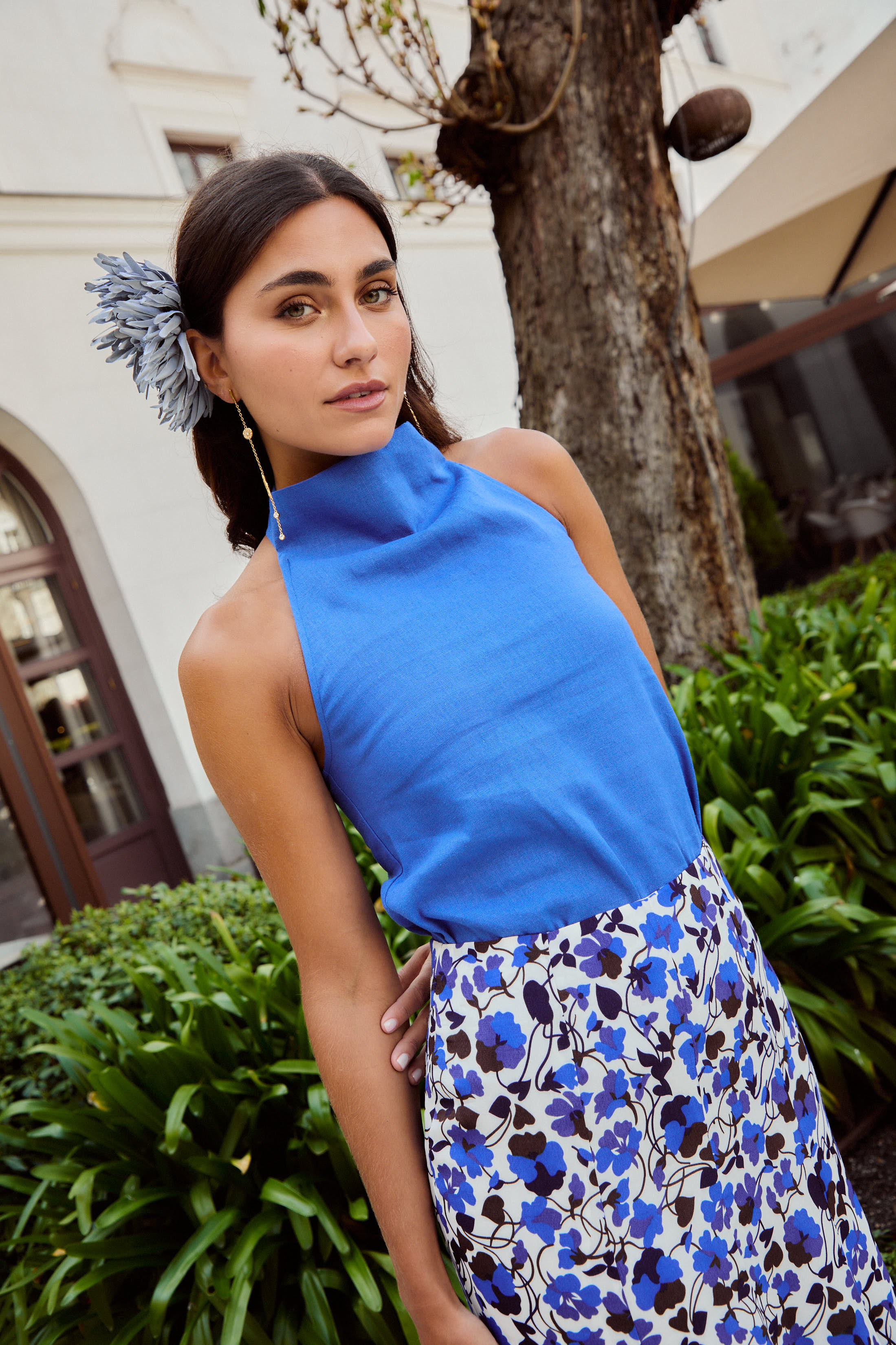 Venus Top Blue Linen