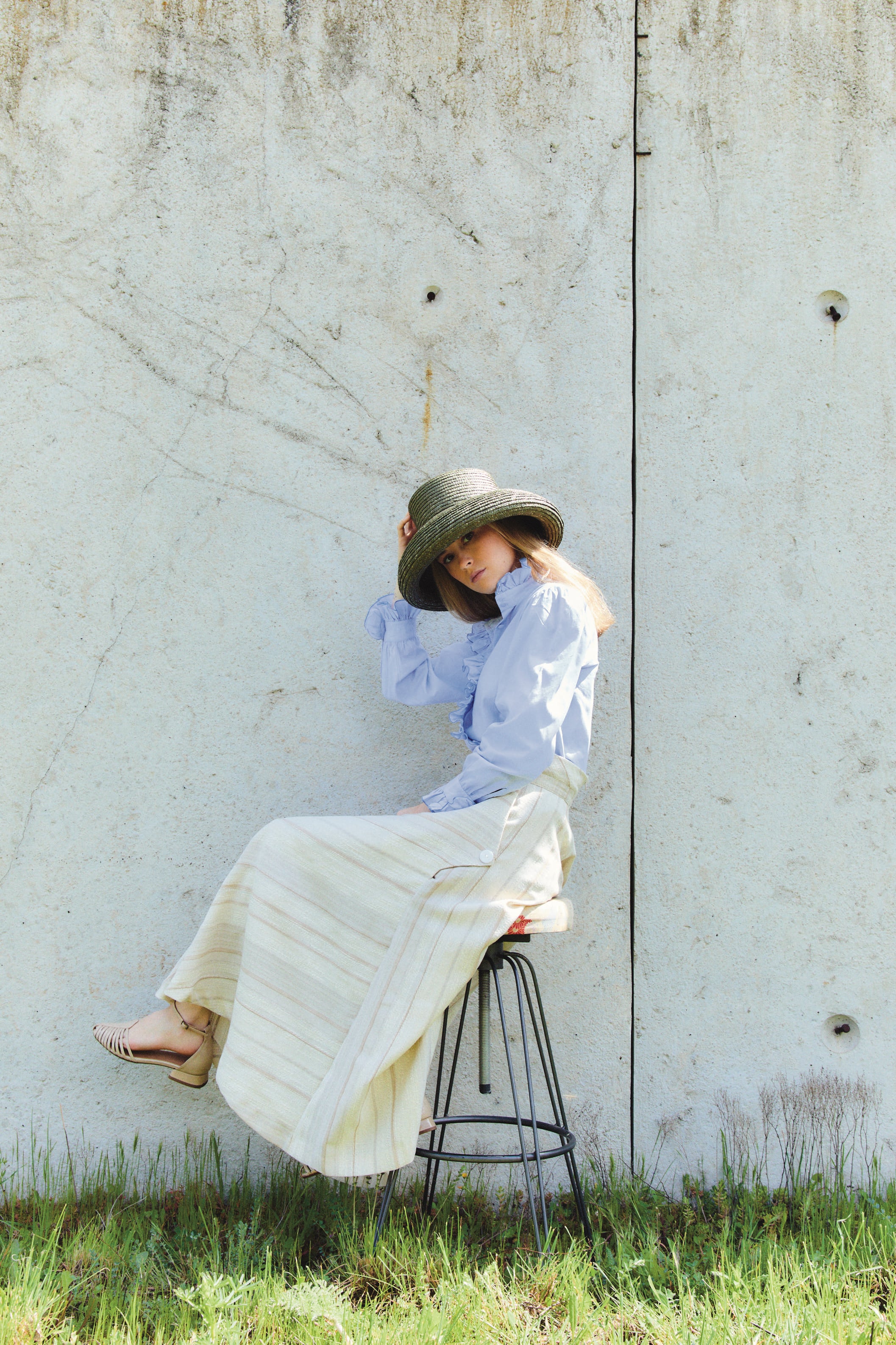 Olive Embroidered Skirt