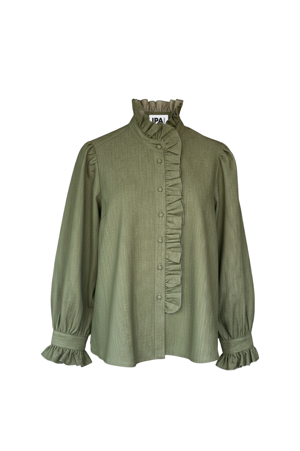 Aries Green Ruffle Blouse