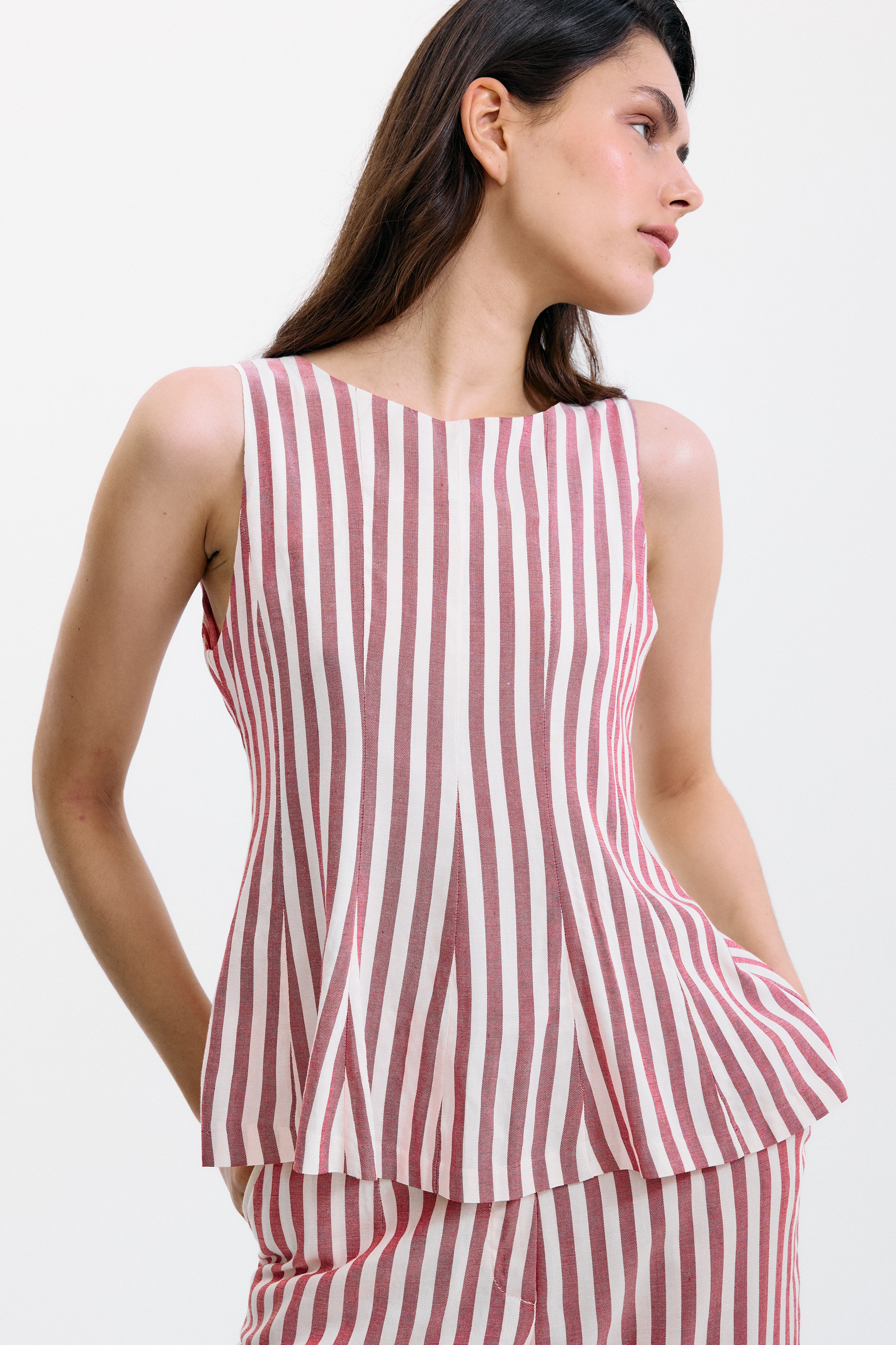 Top Gelosia Rayas Blanco y Rojo