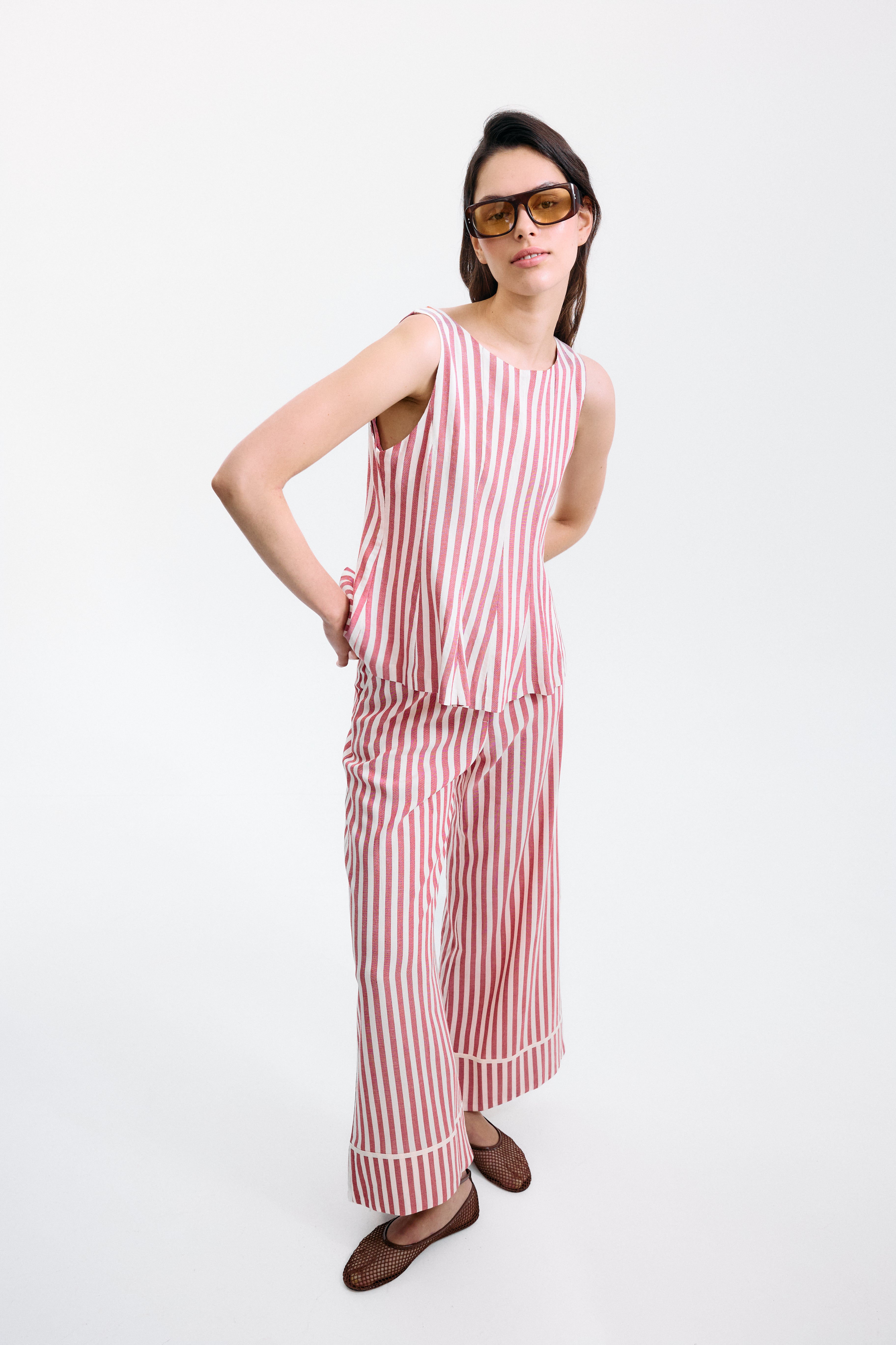 Pantalón Gelosia Rayas Blanco y Rojo