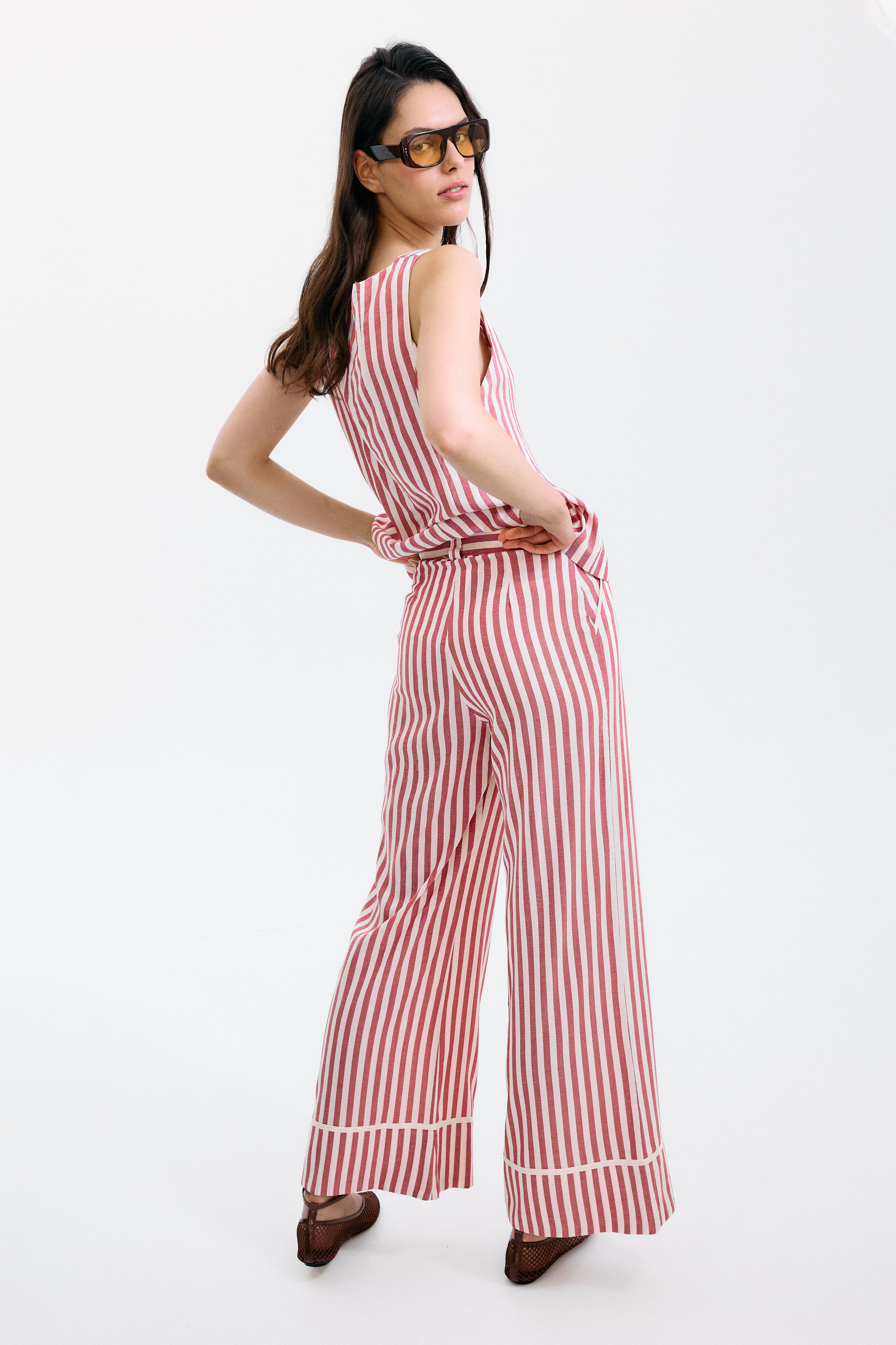 Pantalón Gelosia Rayas Blanco y Rojo