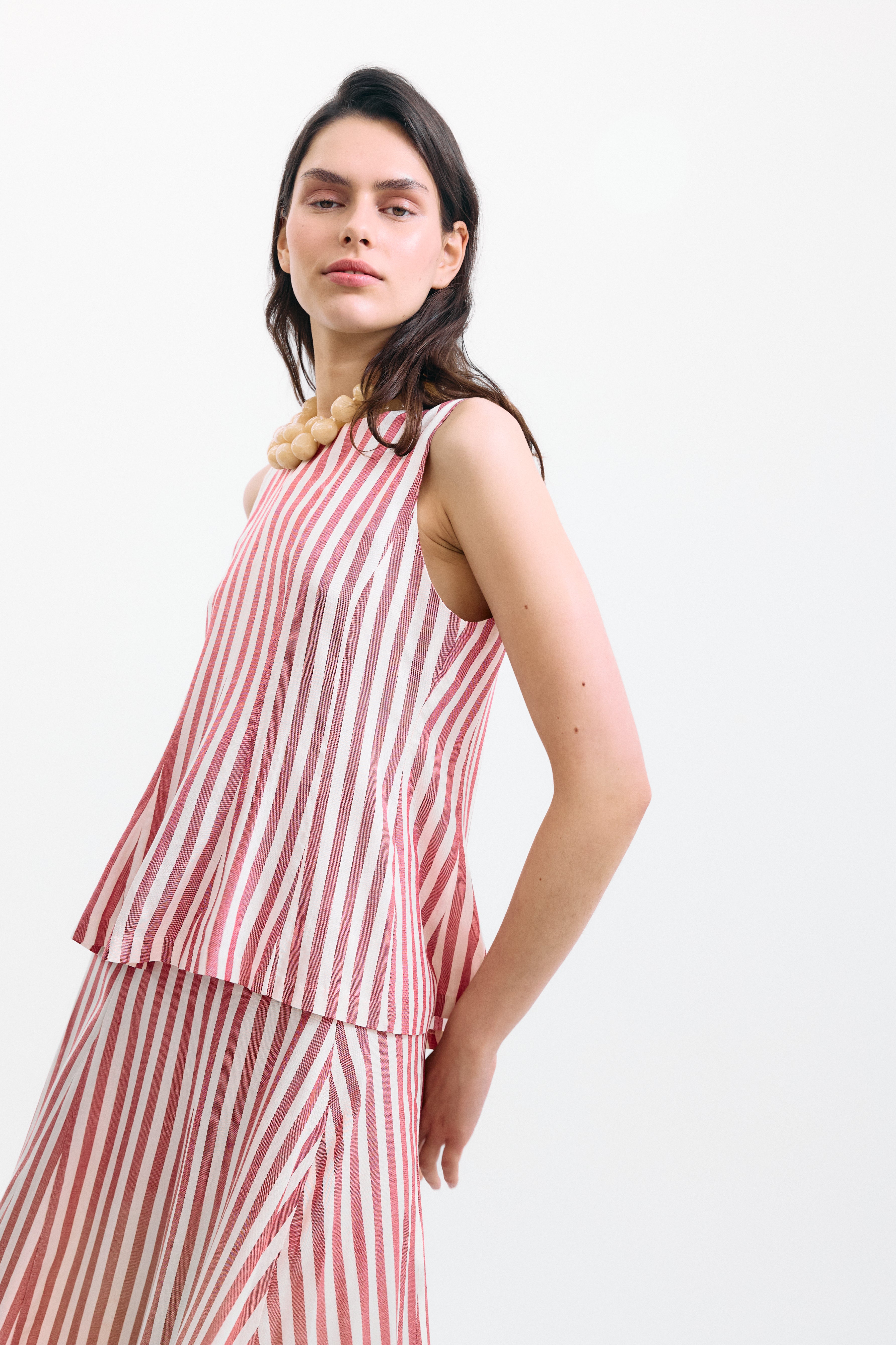 Top Gelosia Rayas Blanco y Rojo