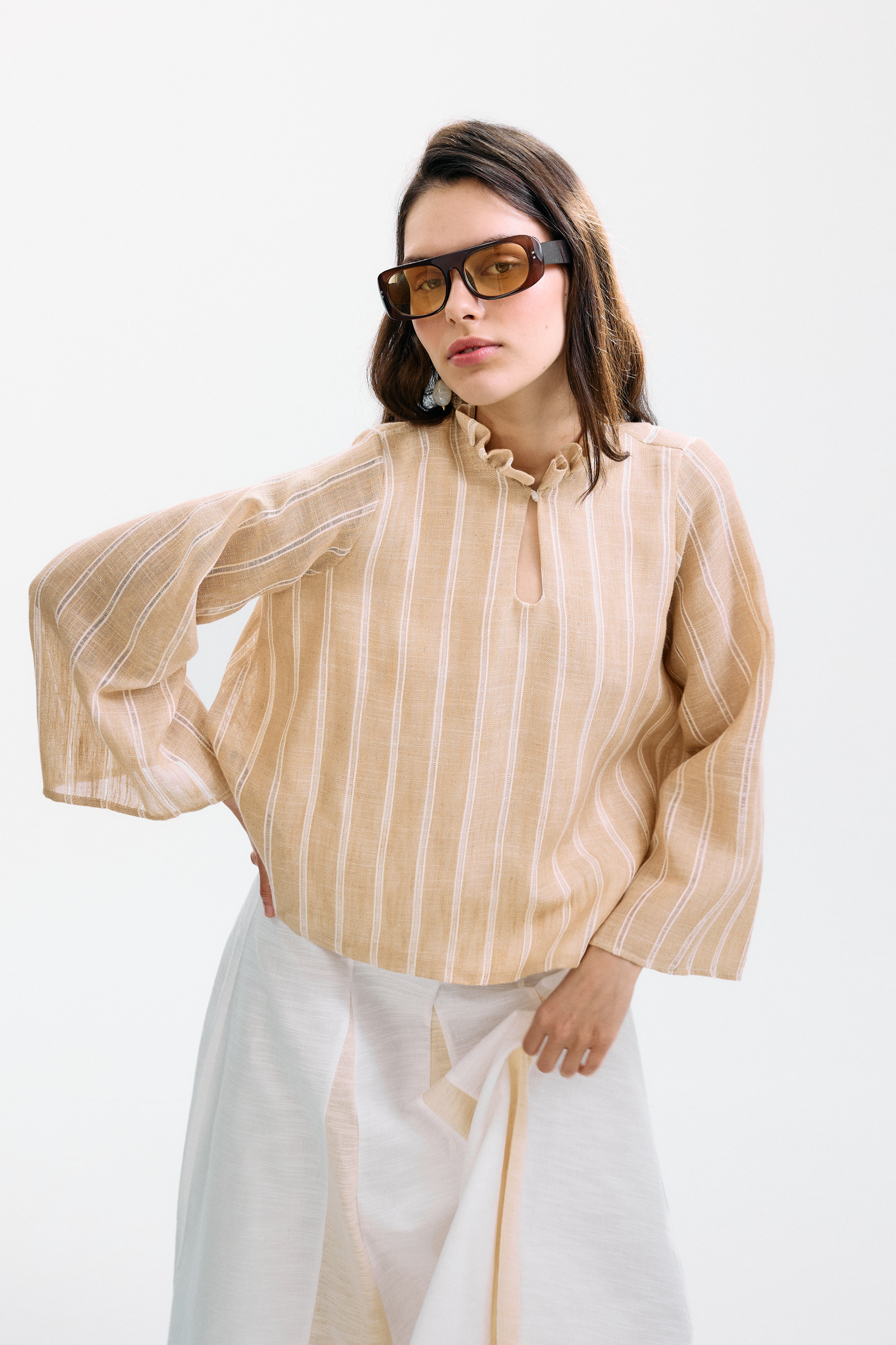 Blusa Zefiro Rayas Beige