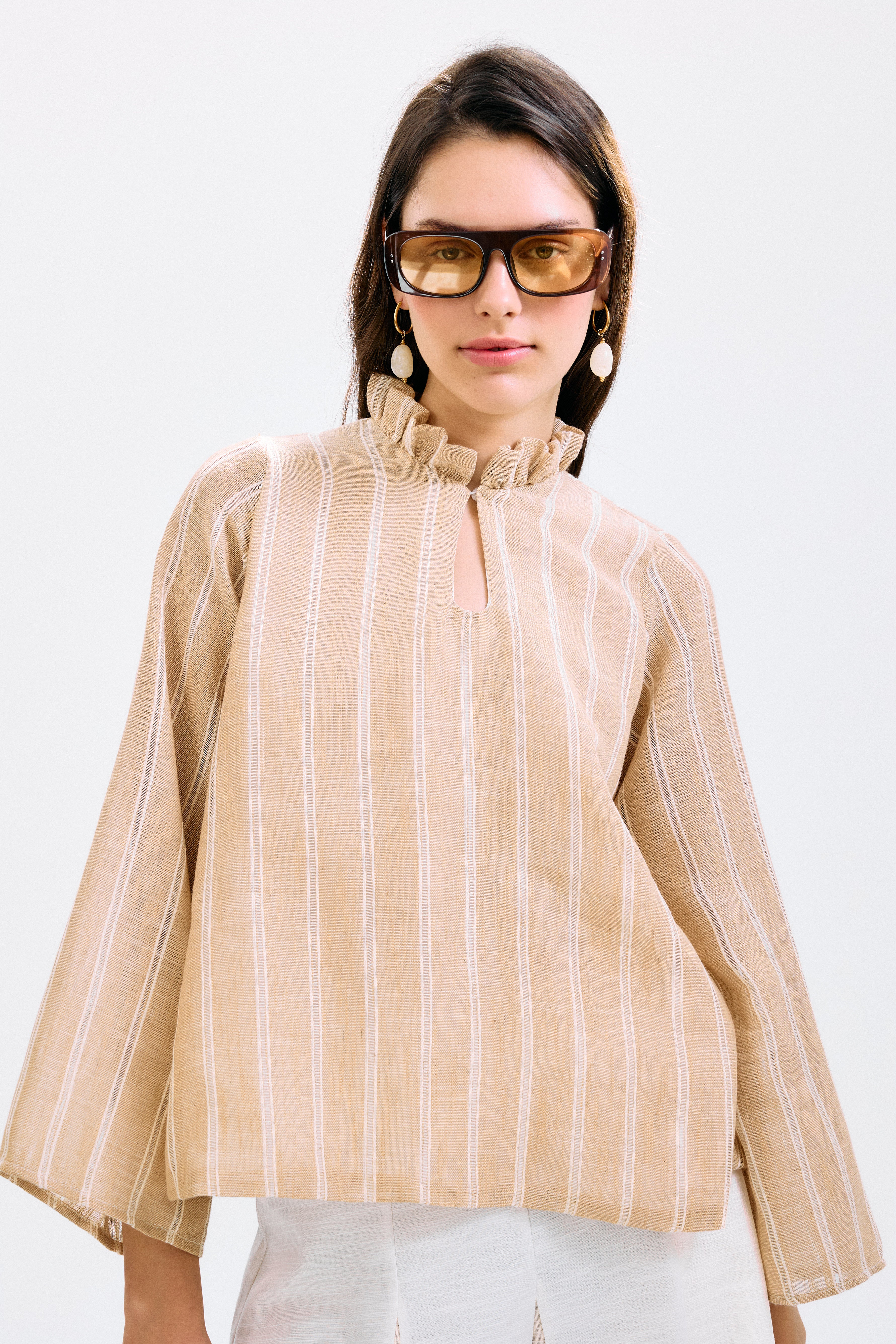 Blusa Zefiro Rayas Beige