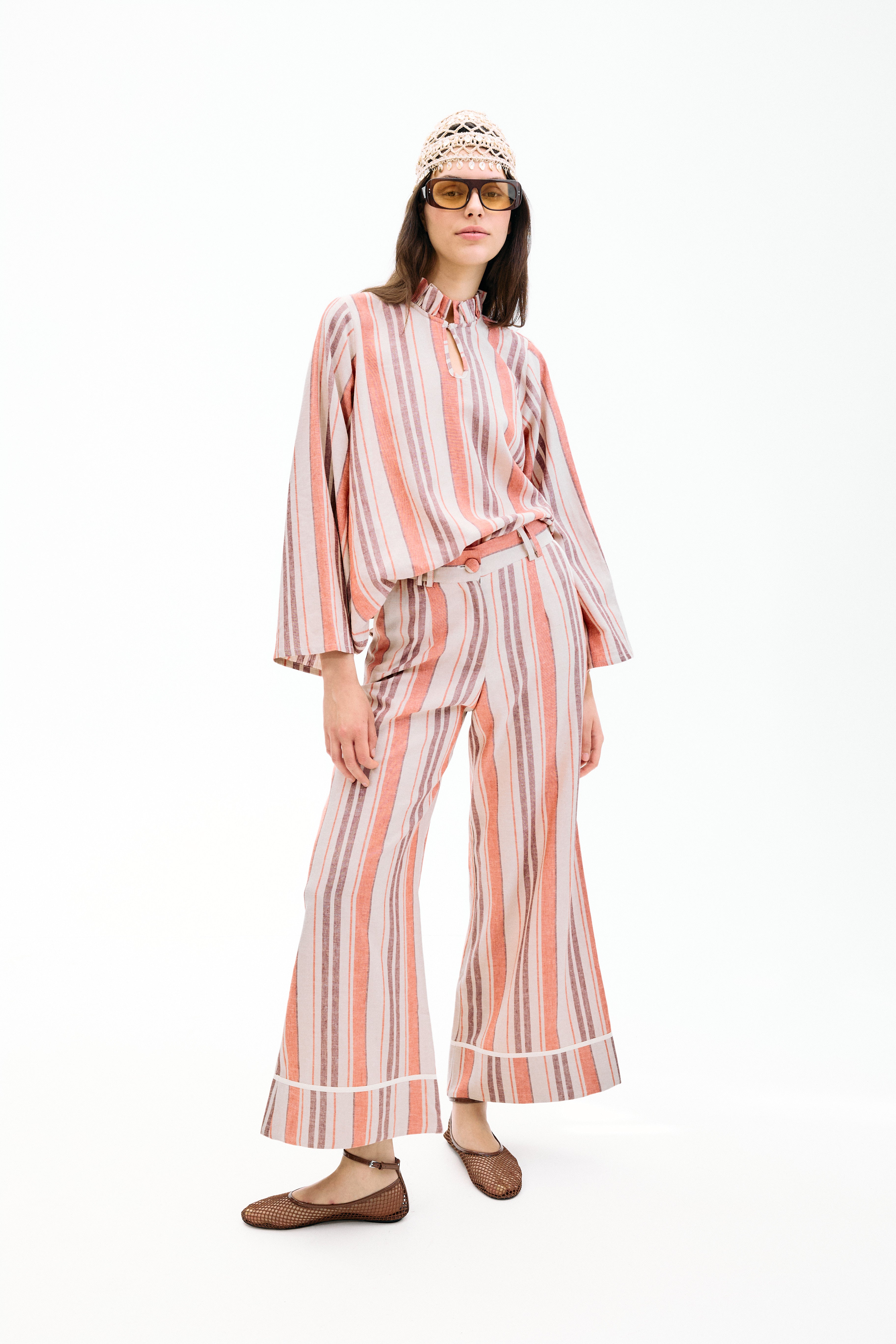 Pantalón Scirocco Rayas Coral y Lila