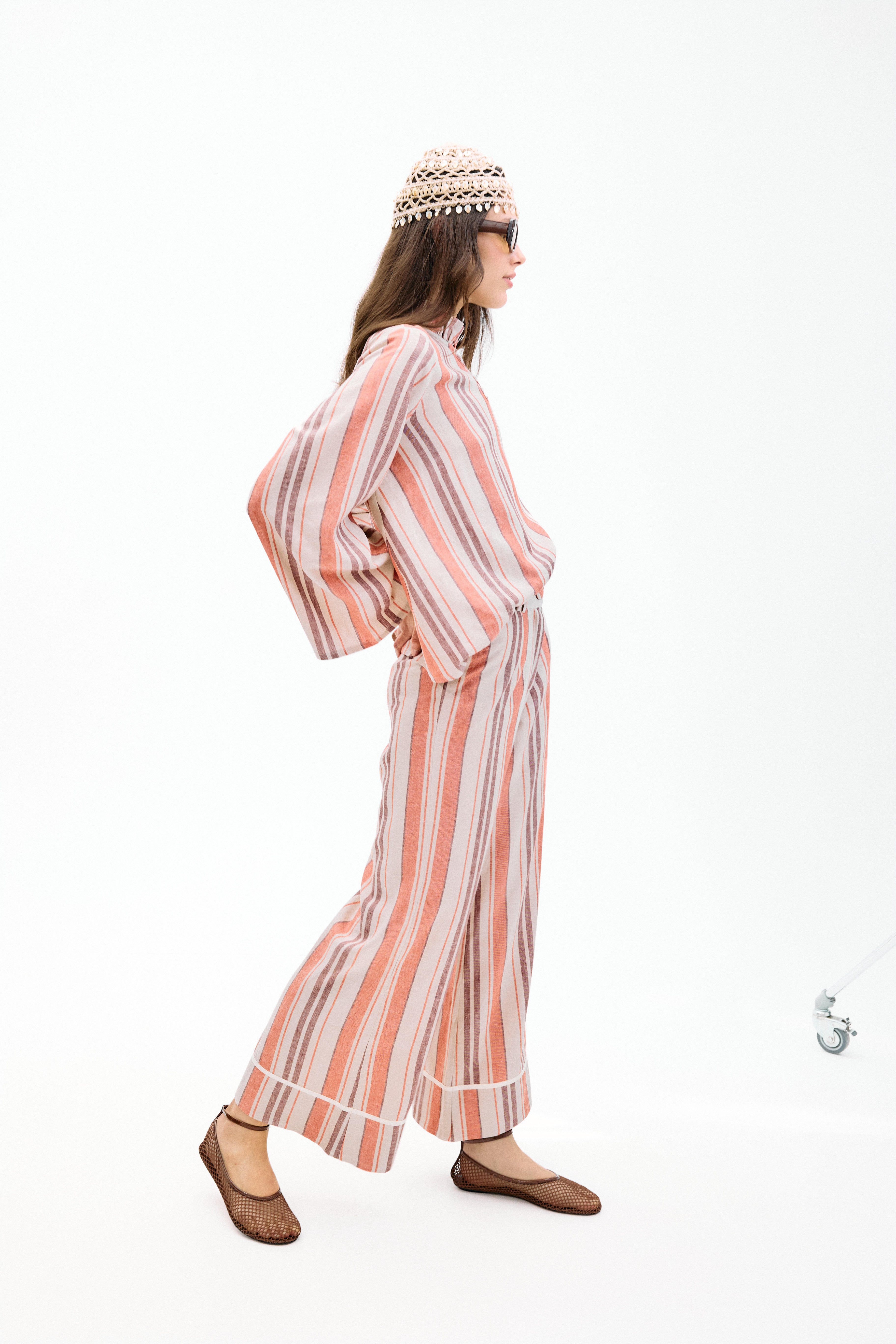 Pantalón Scirocco Rayas Coral y Lila