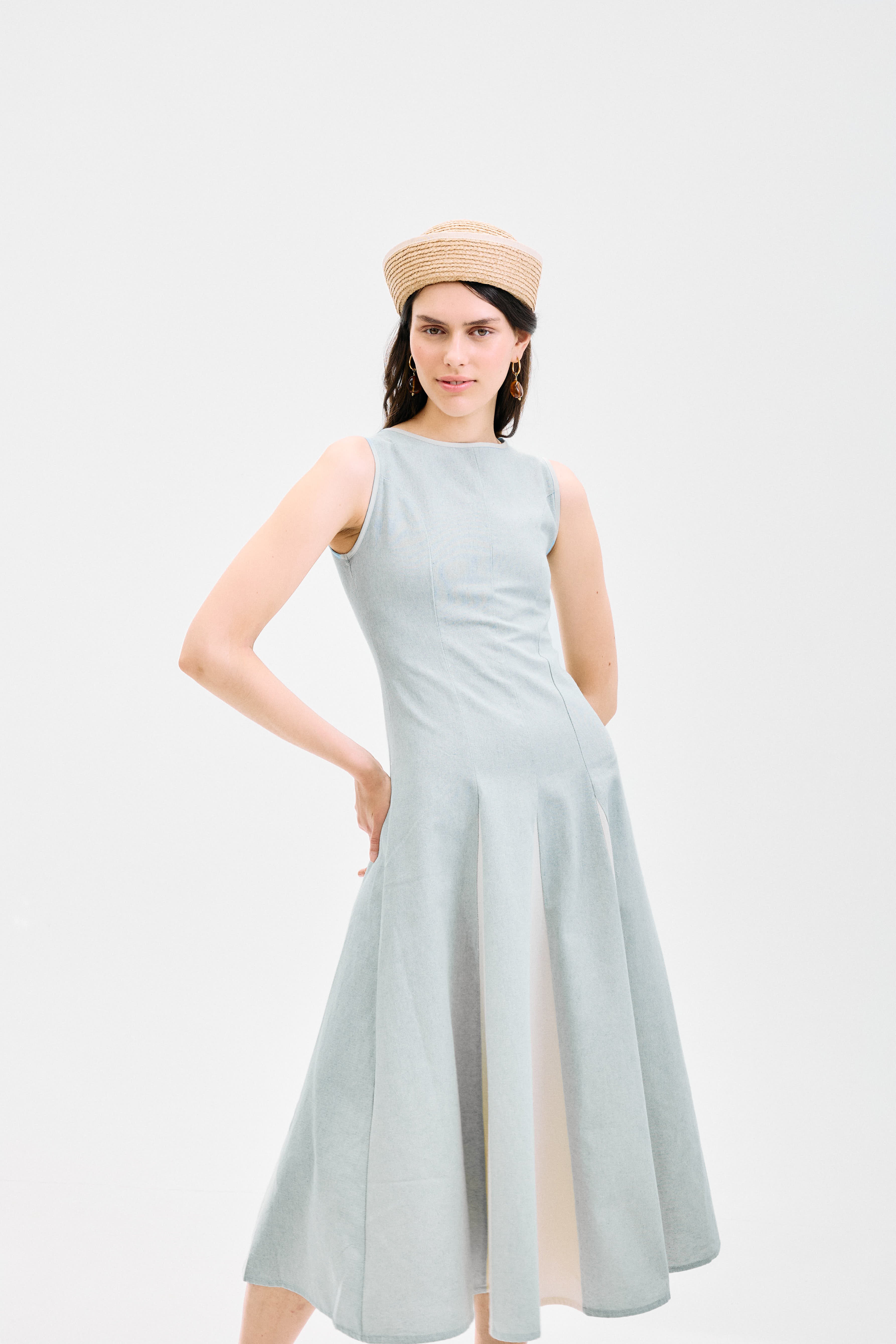 Vestido Venezia Midi Celeste