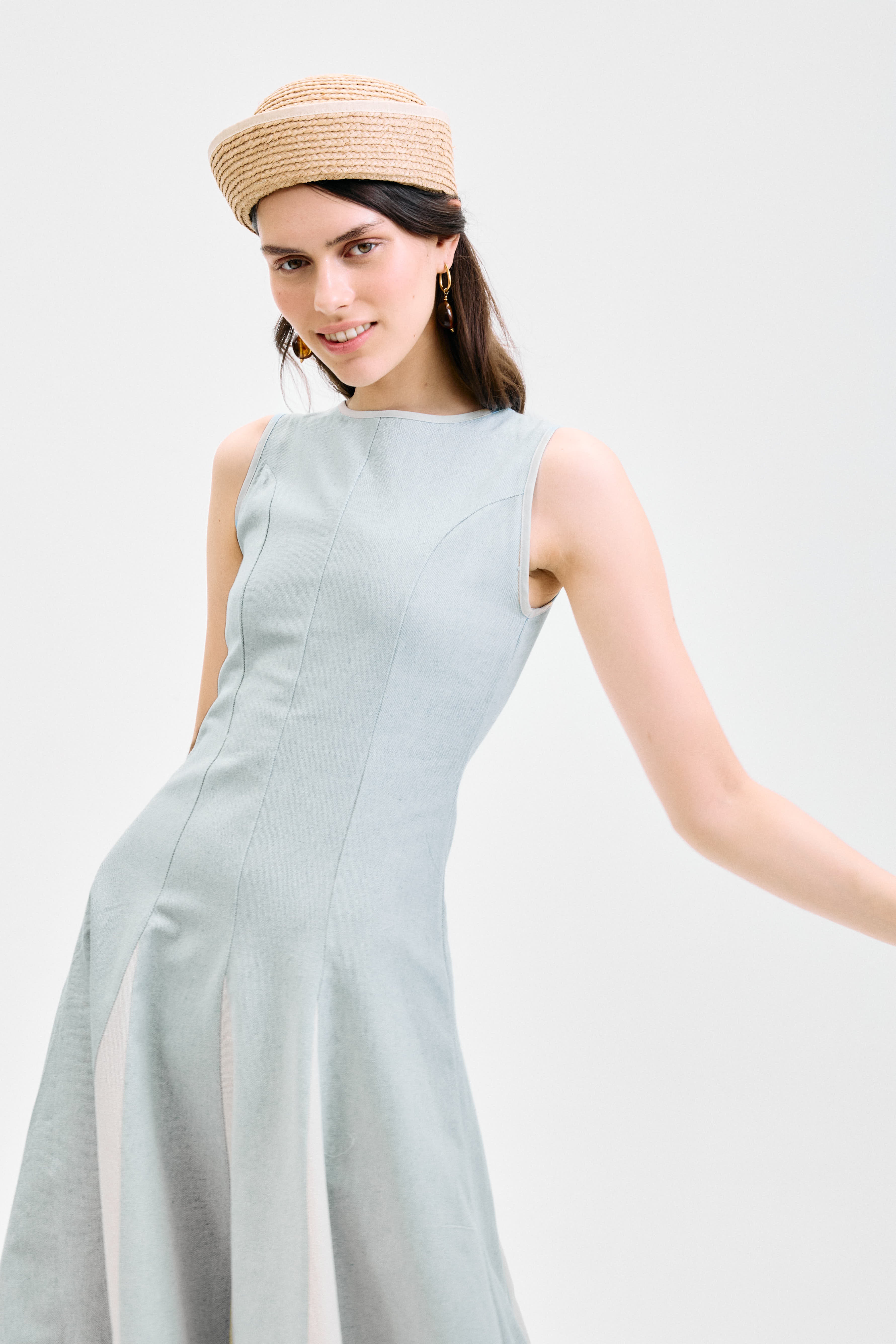 Vestido Venezia Midi Celeste