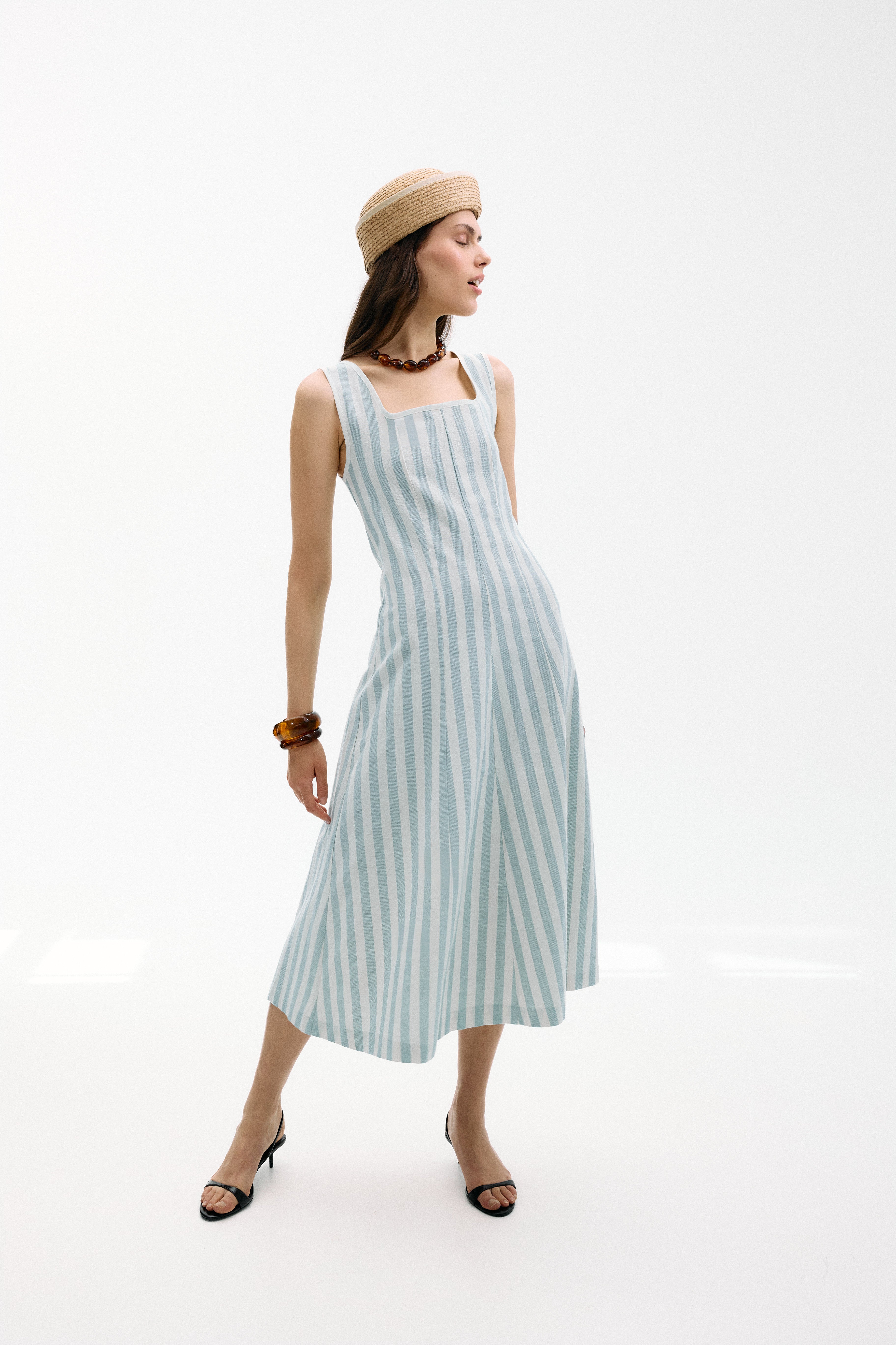 Vestido Costiera Multirrayas Azul