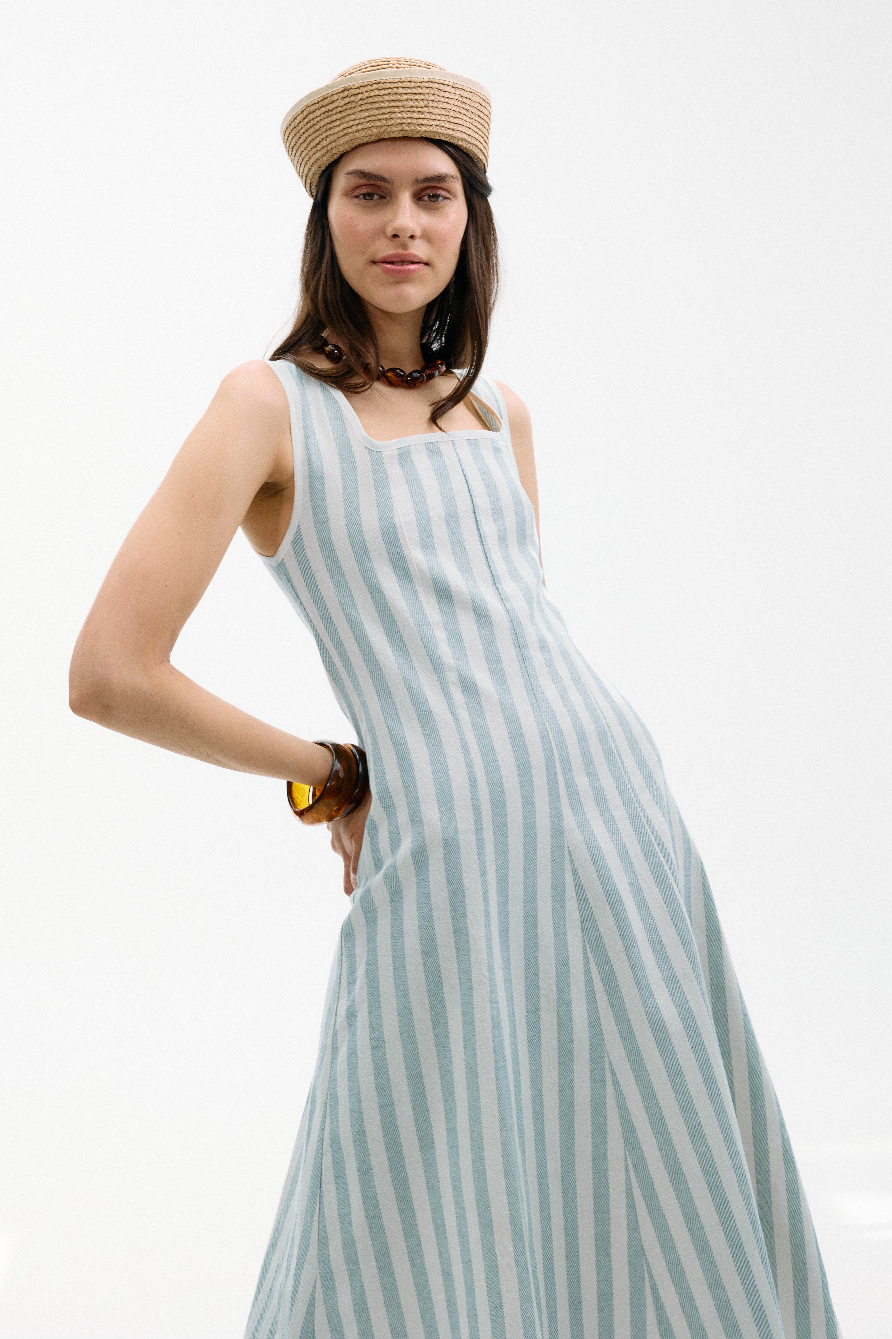 Vestido Costiera Multirrayas Azul