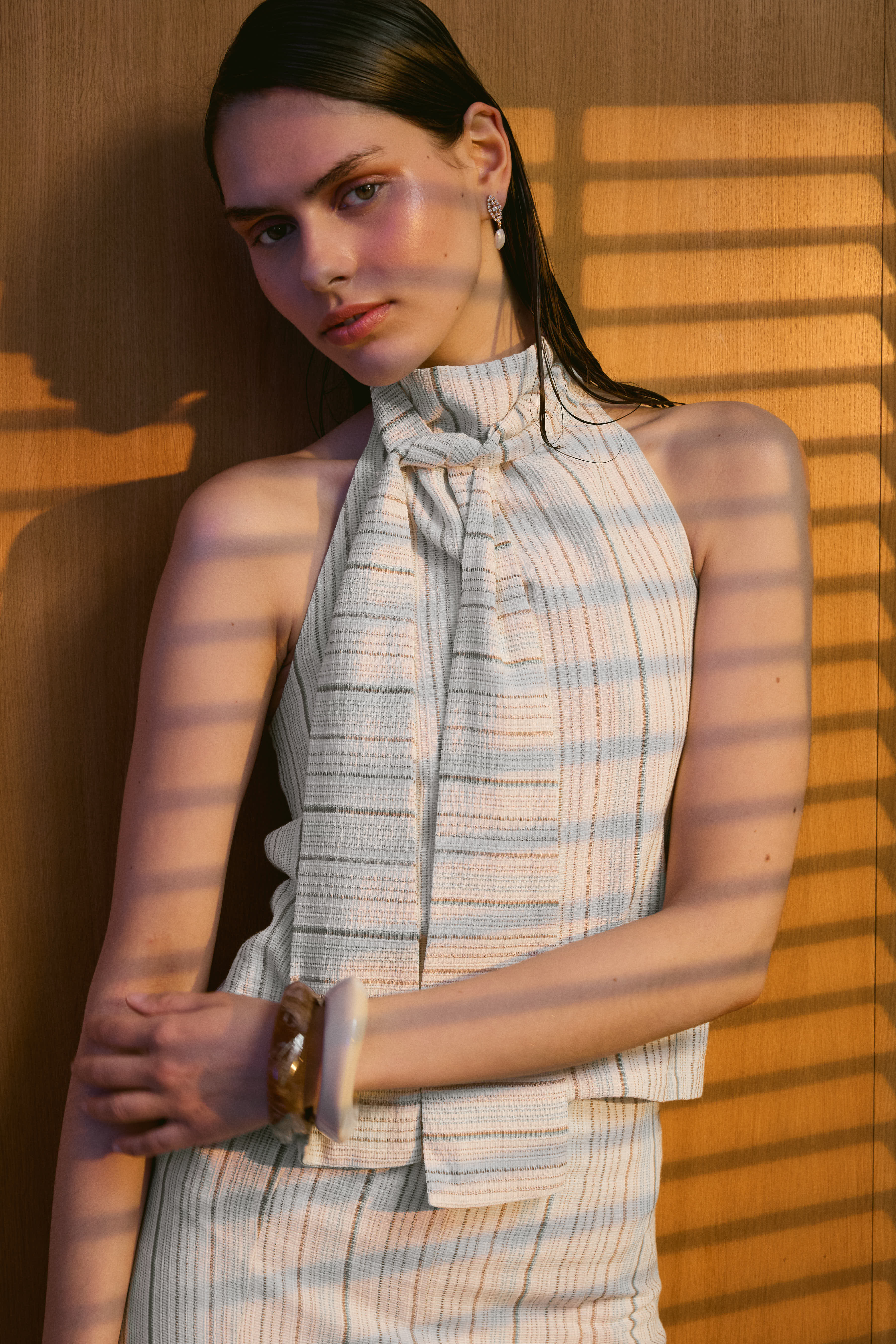 Top Armonia Crudo Rayas Beige