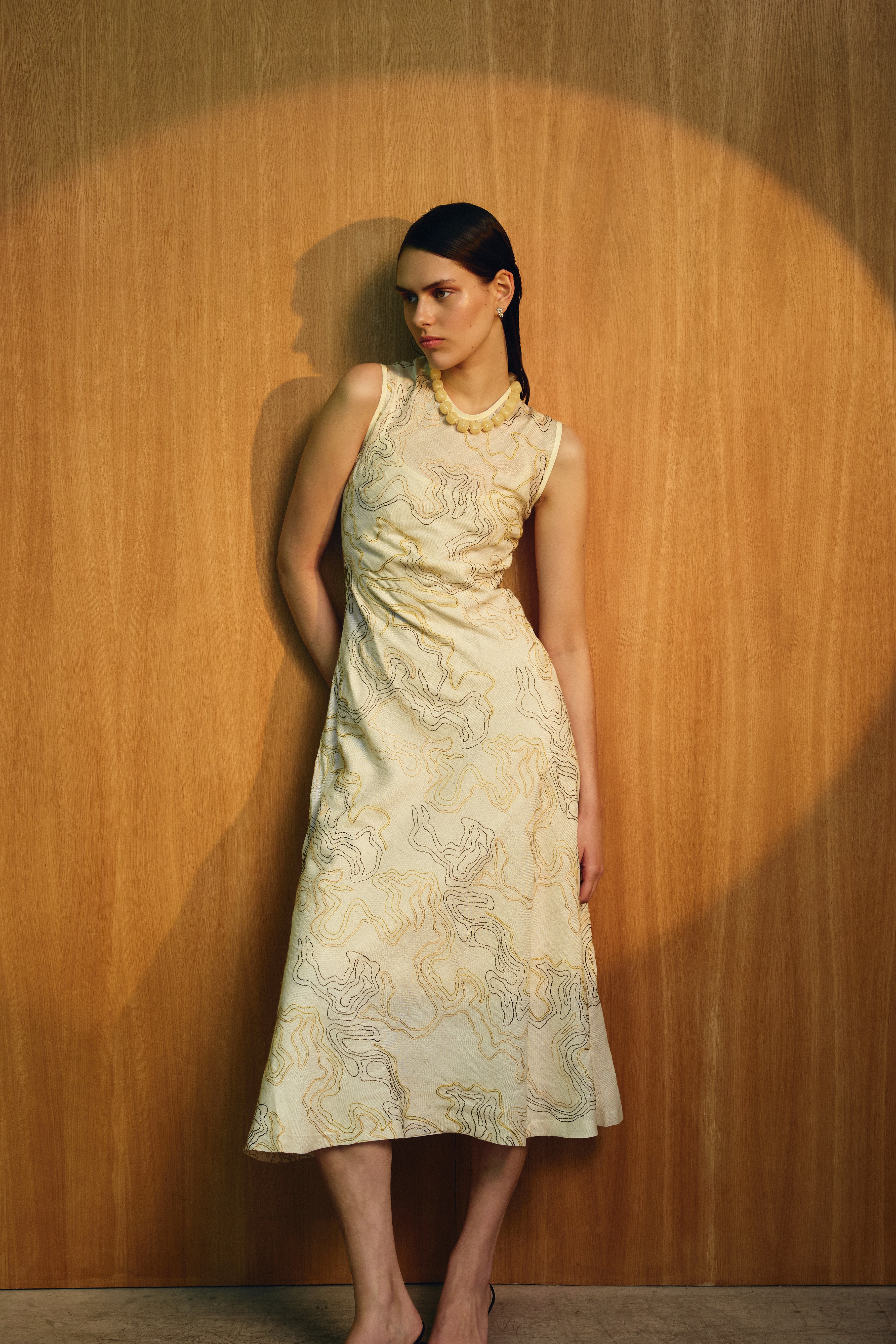 Vestido Sprezzatura Bordados Amarillo- PRE ORDER