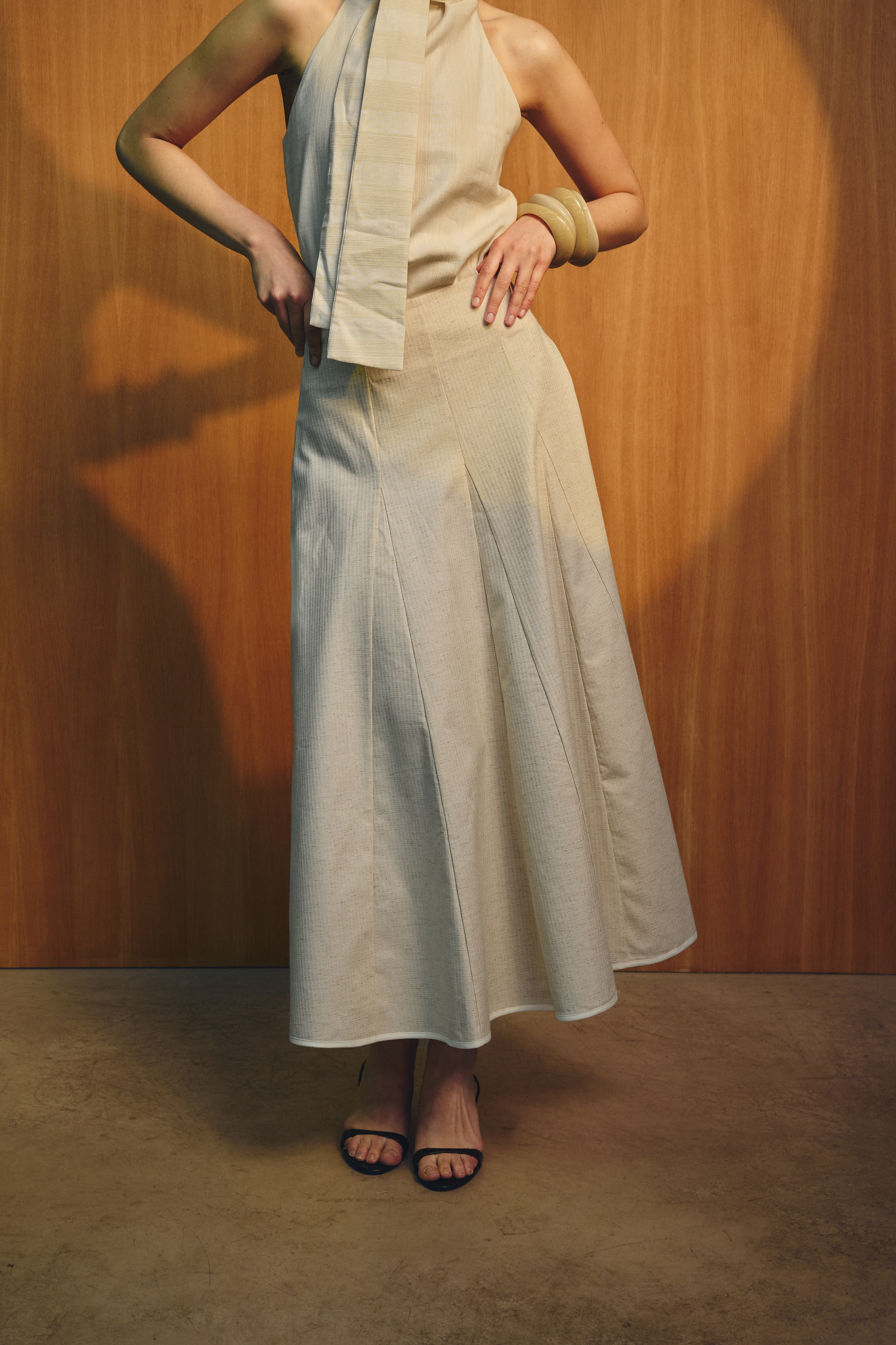 Raw Midi Sail Skirt